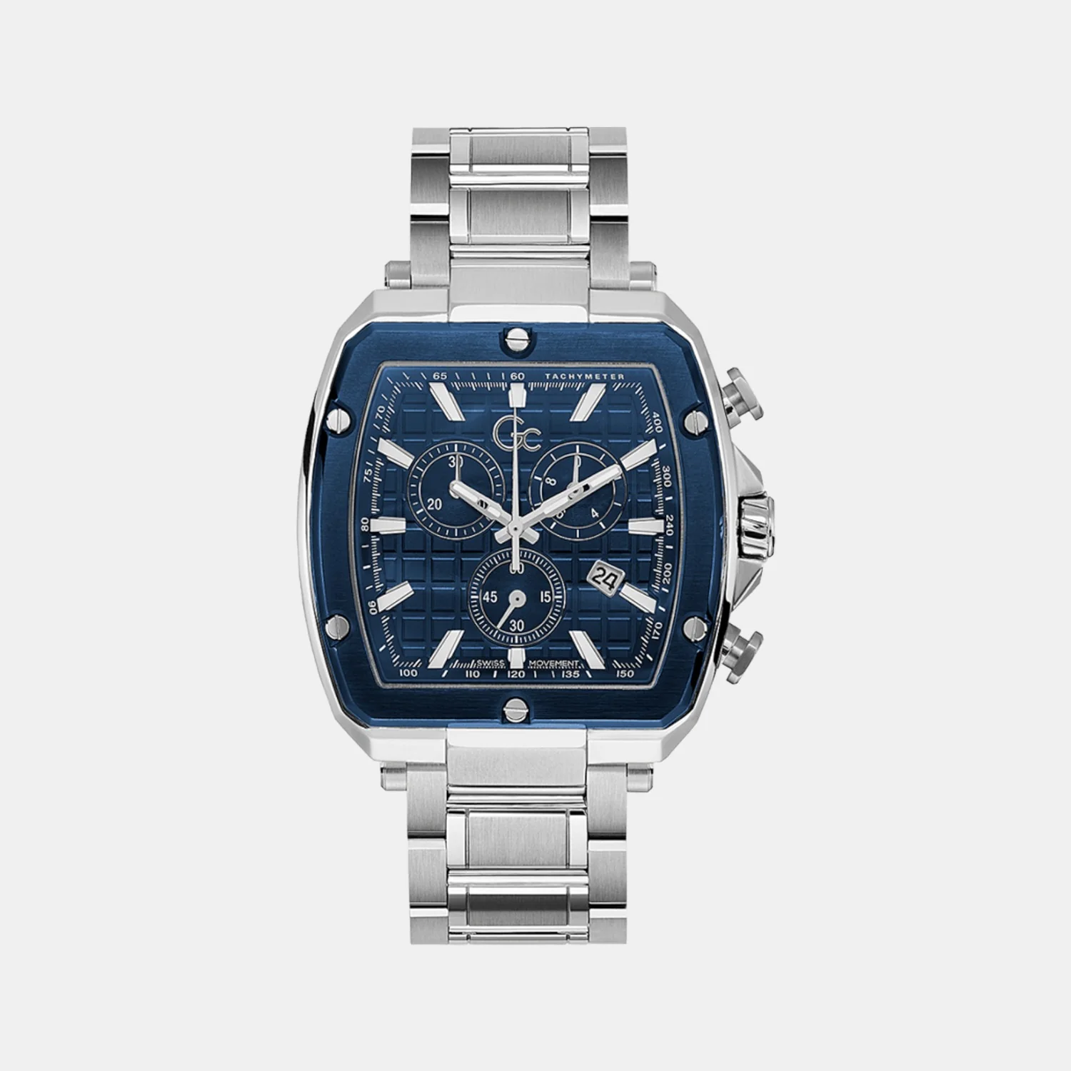 Men Quartz Blue Dial Chronograph Stainless Steel Watch Y83005G7MF