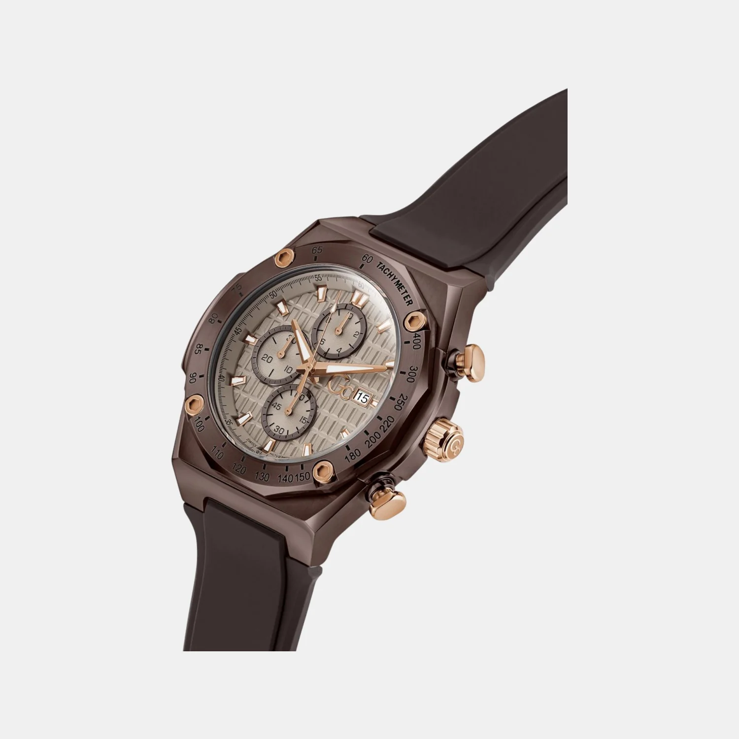 Sportchic Men Quartz Beige Dial Chronograph Silicone Watch Z68005G1 - Image 3