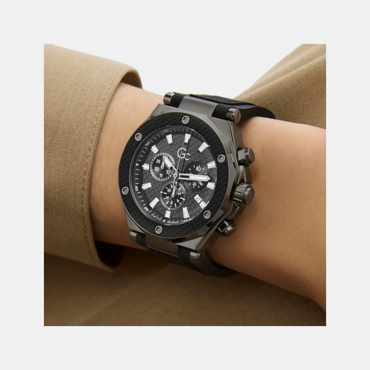 Sportchic Men Quartz Black Dial Chronograph Silicone Watch Z18009G2 - Image 6