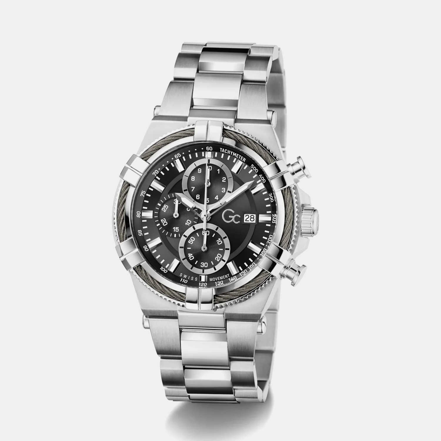 Sportchic Men Quartz Black Dial Chronograph Stainless Steel Watch Z76001G2 - Image 2