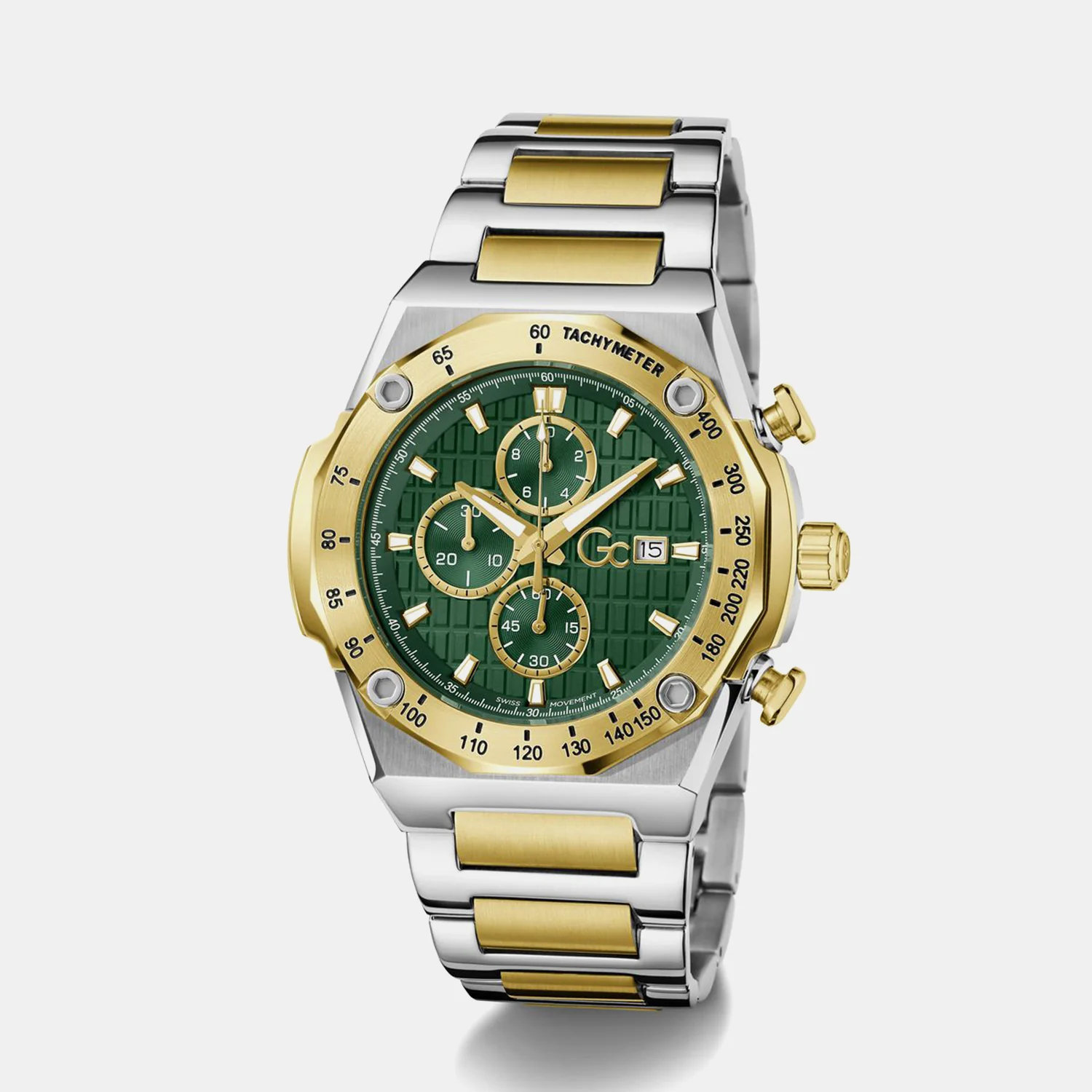 Sportchic Men Quartz Green Dial Chronograph Stainless Steel Watch Z68006G9 - Image 2