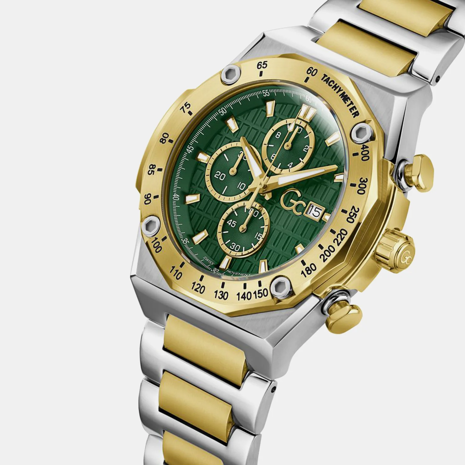 Sportchic Men Quartz Green Dial Chronograph Stainless Steel Watch Z68006G9 - Image 4