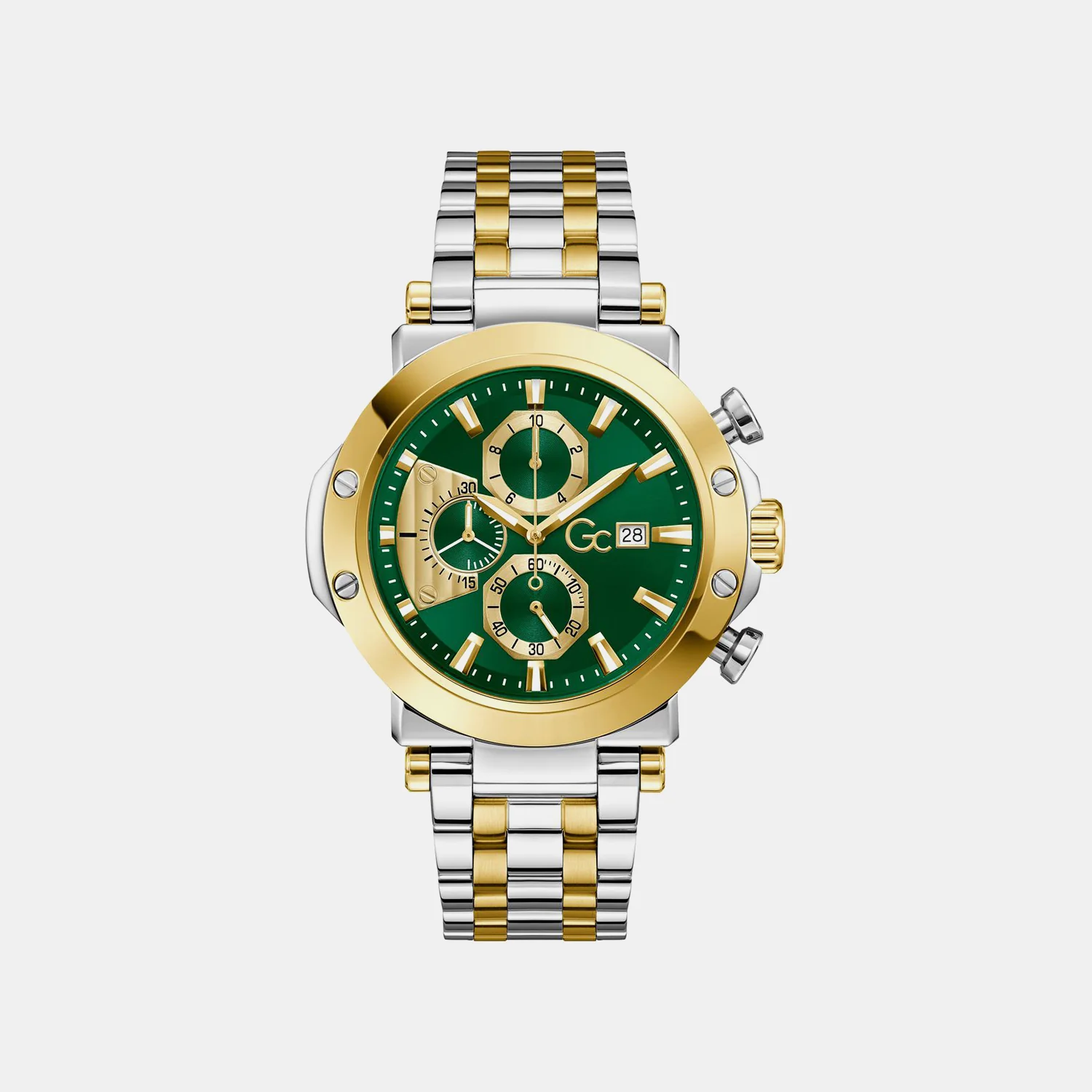 Sportchic Men Quartz Green Dial Chronograph Stainless Steel Watch Z75003G9