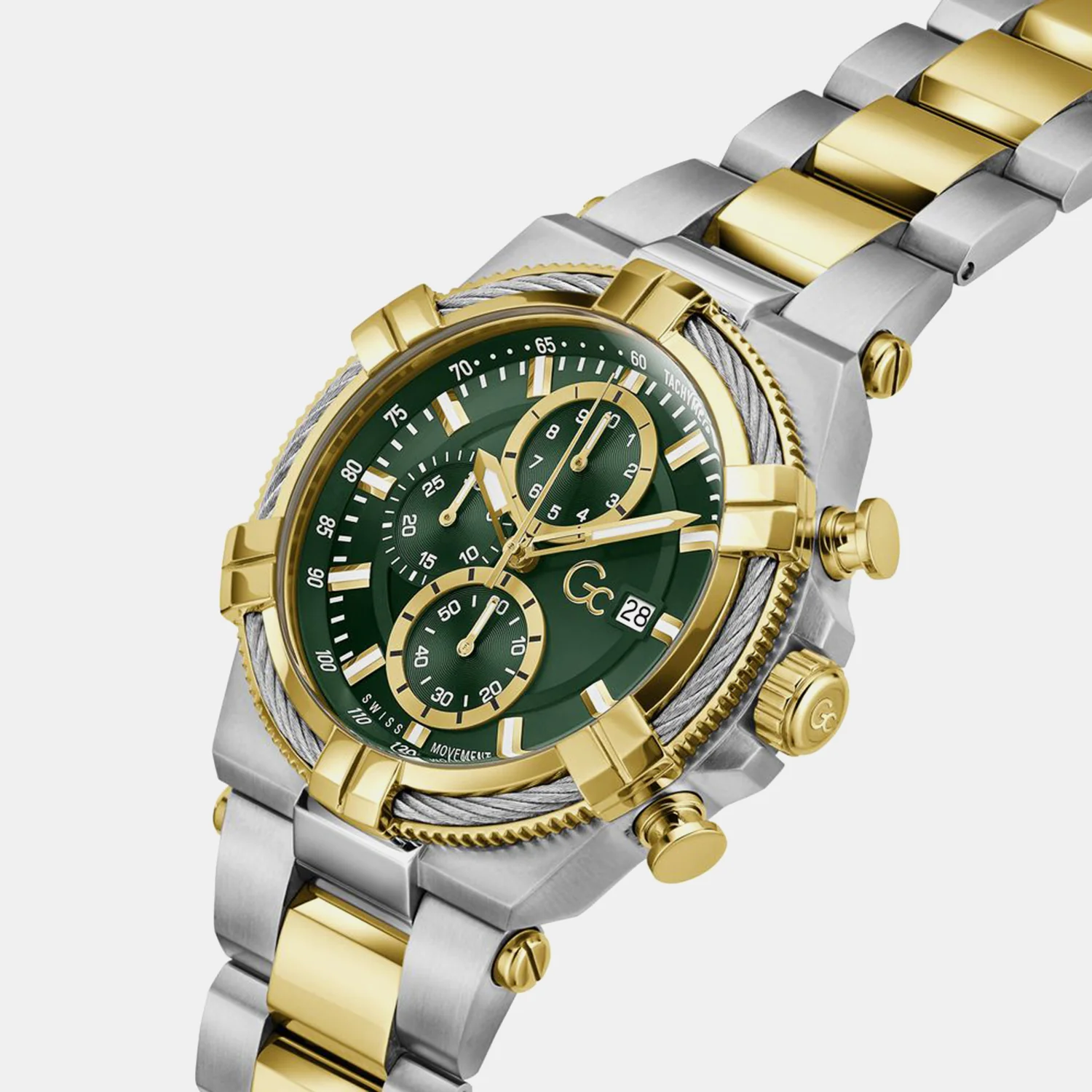 Sportchic Men Quartz Green Dial Chronograph Stainless Steel Watch Z76002G9 - Image 4