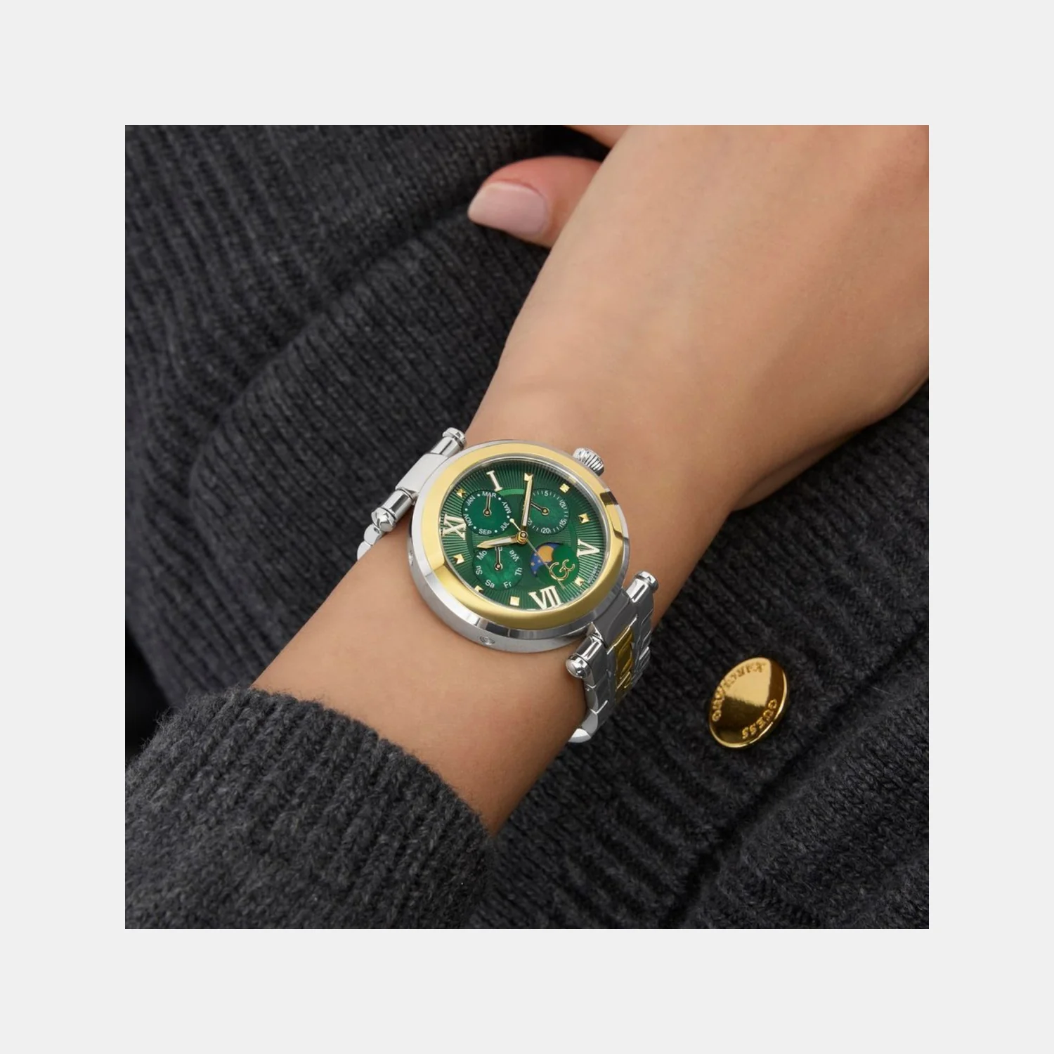 Sportchic Women Quartz Green Dial Multi-Function Stainless Steel Watch Z62002L9 - Image 7