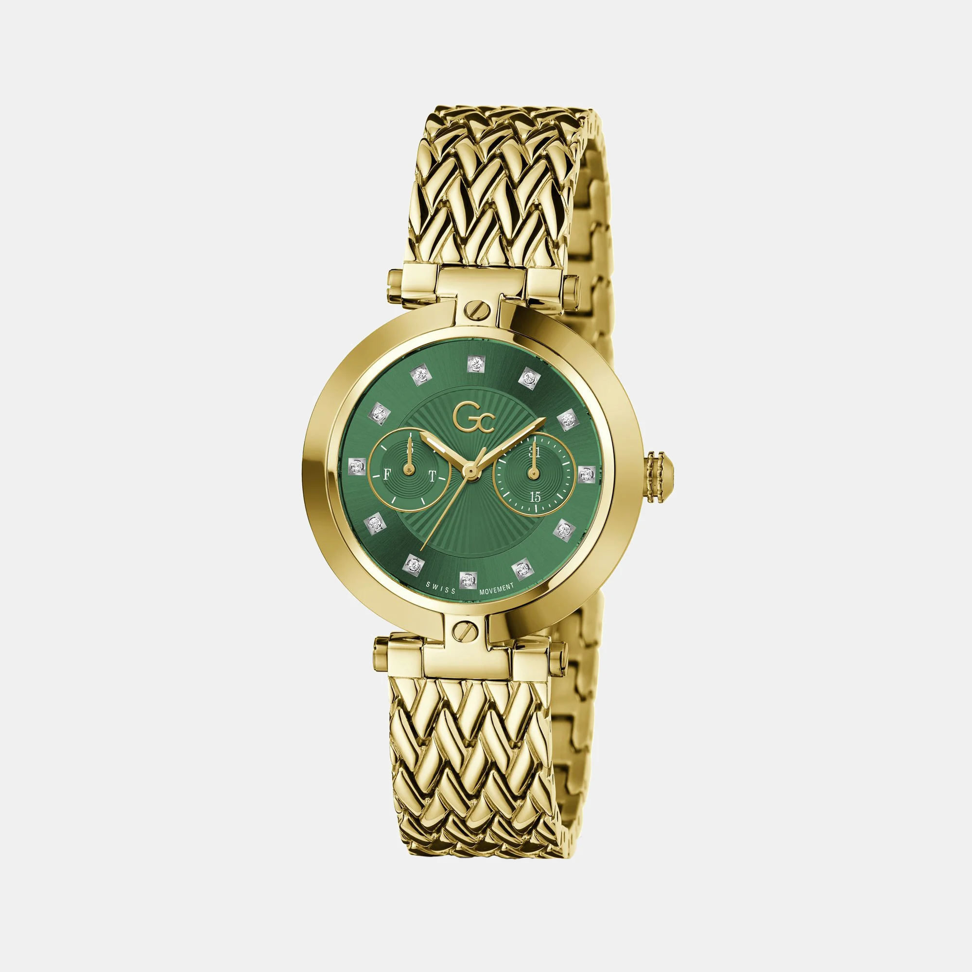 Vogue Large Women Quartz Green Dial Multi-Function Stainless Steel Watch Z21007L1MF - Image 3
