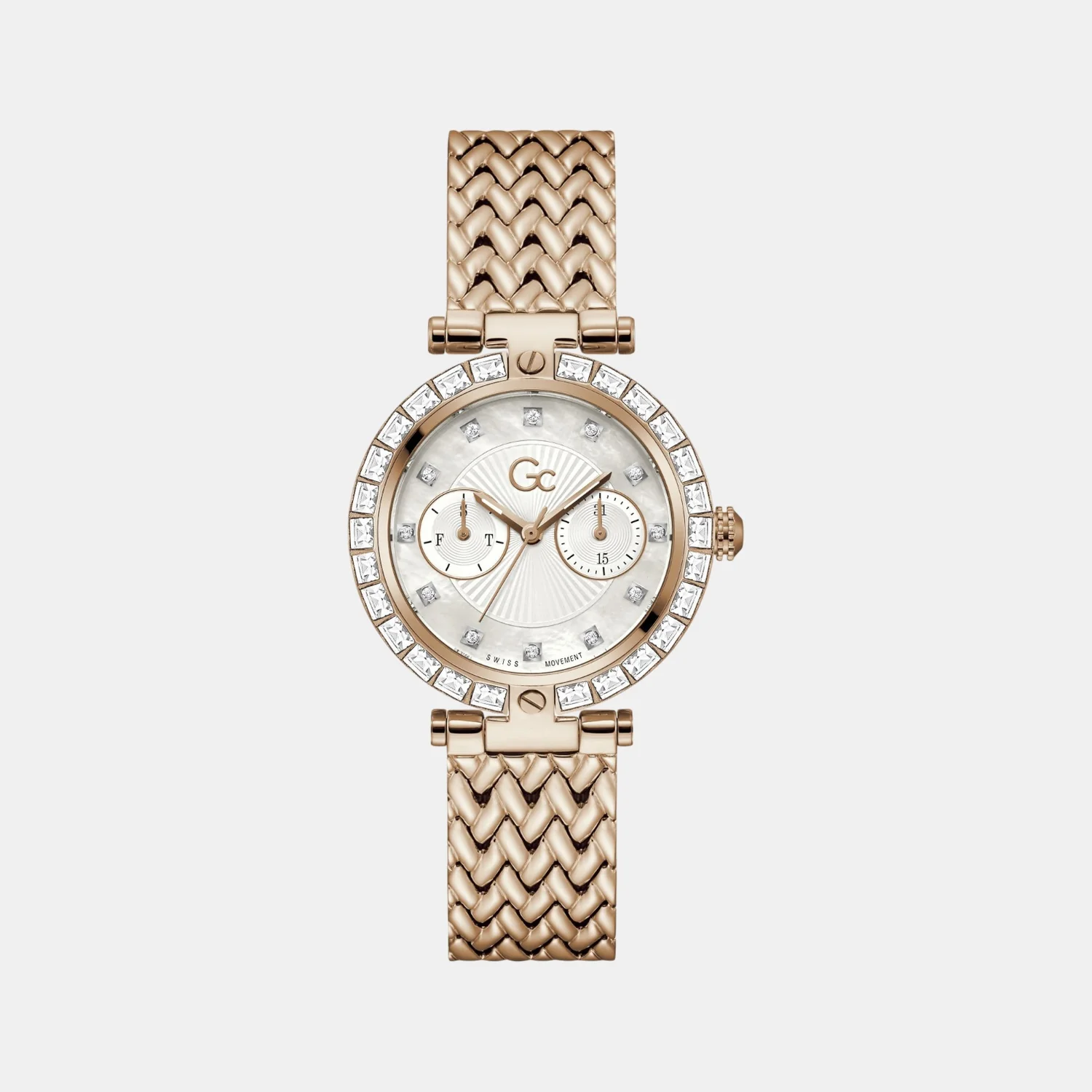 Vogue Large Women Quartz White Dial Multi-Function Stainless Steel Watch Z21009L1MF