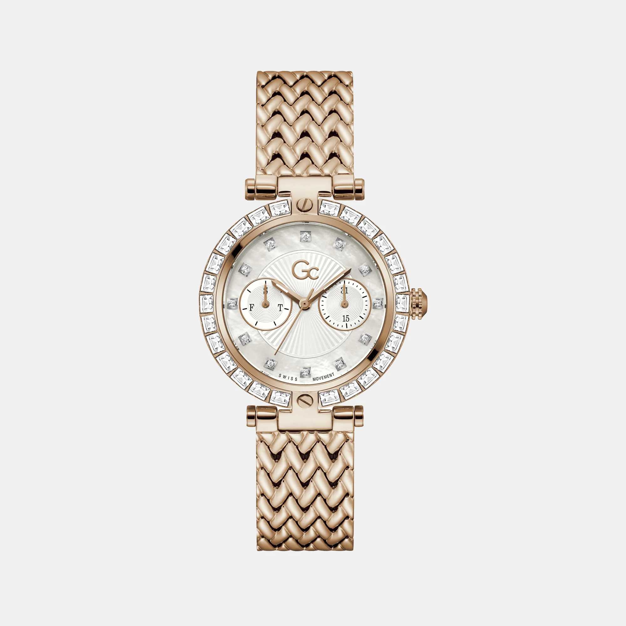 Vogue Large Women Quartz White Dial Multi-Function Stainless Steel Watch Z21009L1MF - Image 2