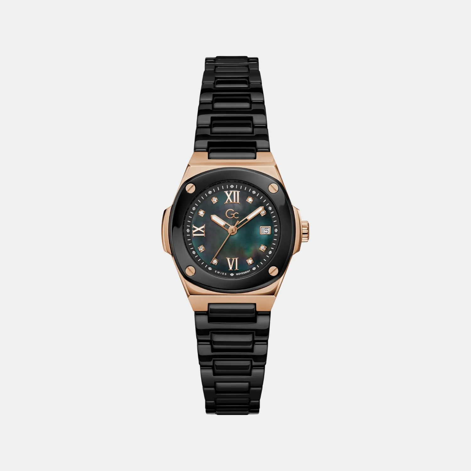 Women Quartz Black Dial Analog Ceramic Watch Z12008L2MF