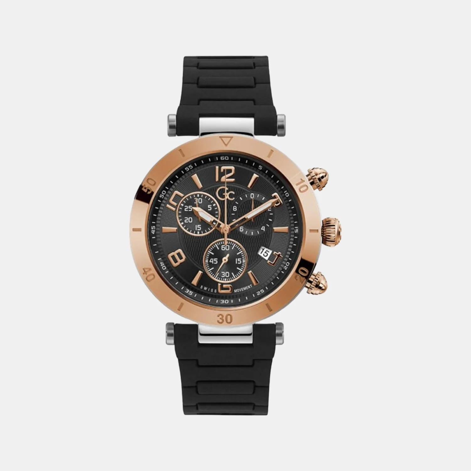 Women Quartz Black Dial Chronograph Silicone Watch Y68002G2MF