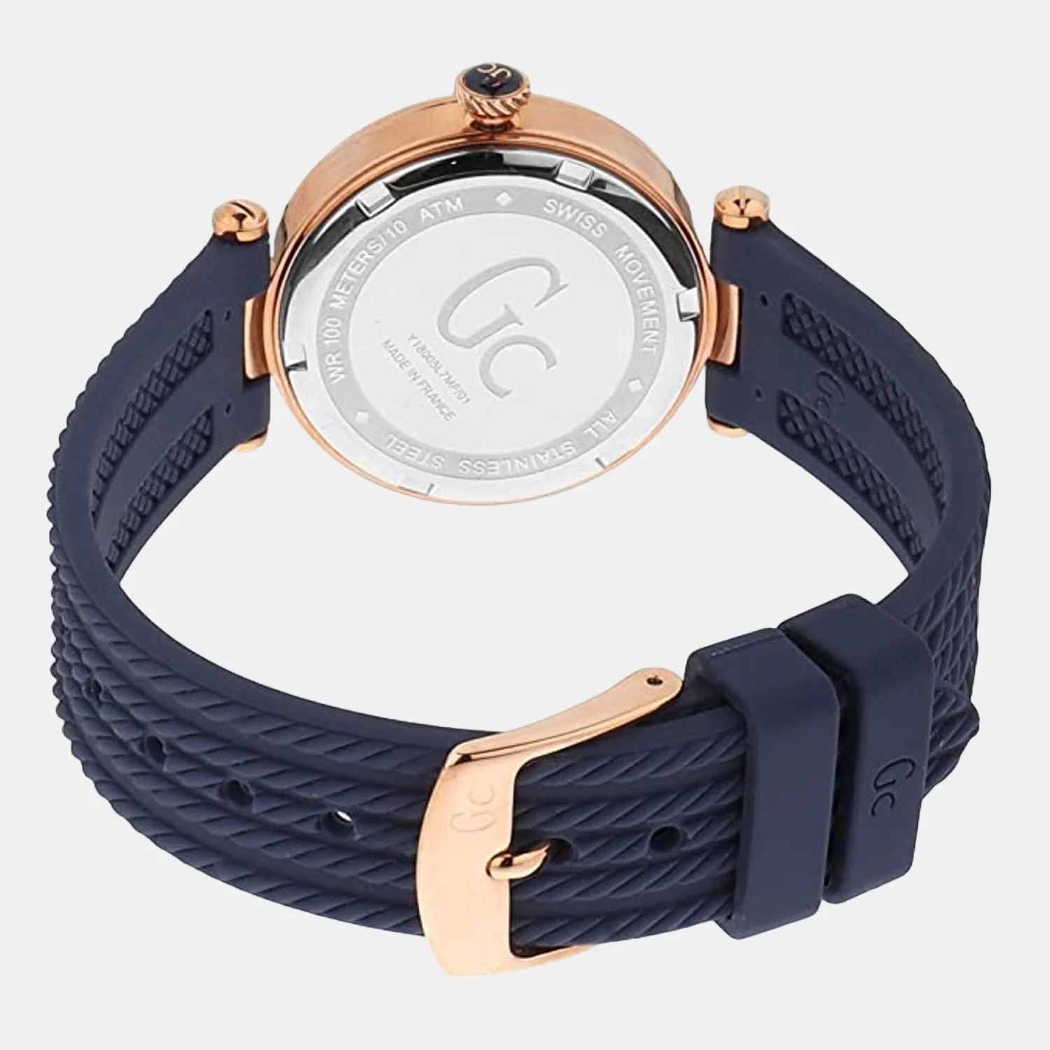 Women Quartz Two Tone Dial Analog Silicone Watch Y18005L7MF - Image 4