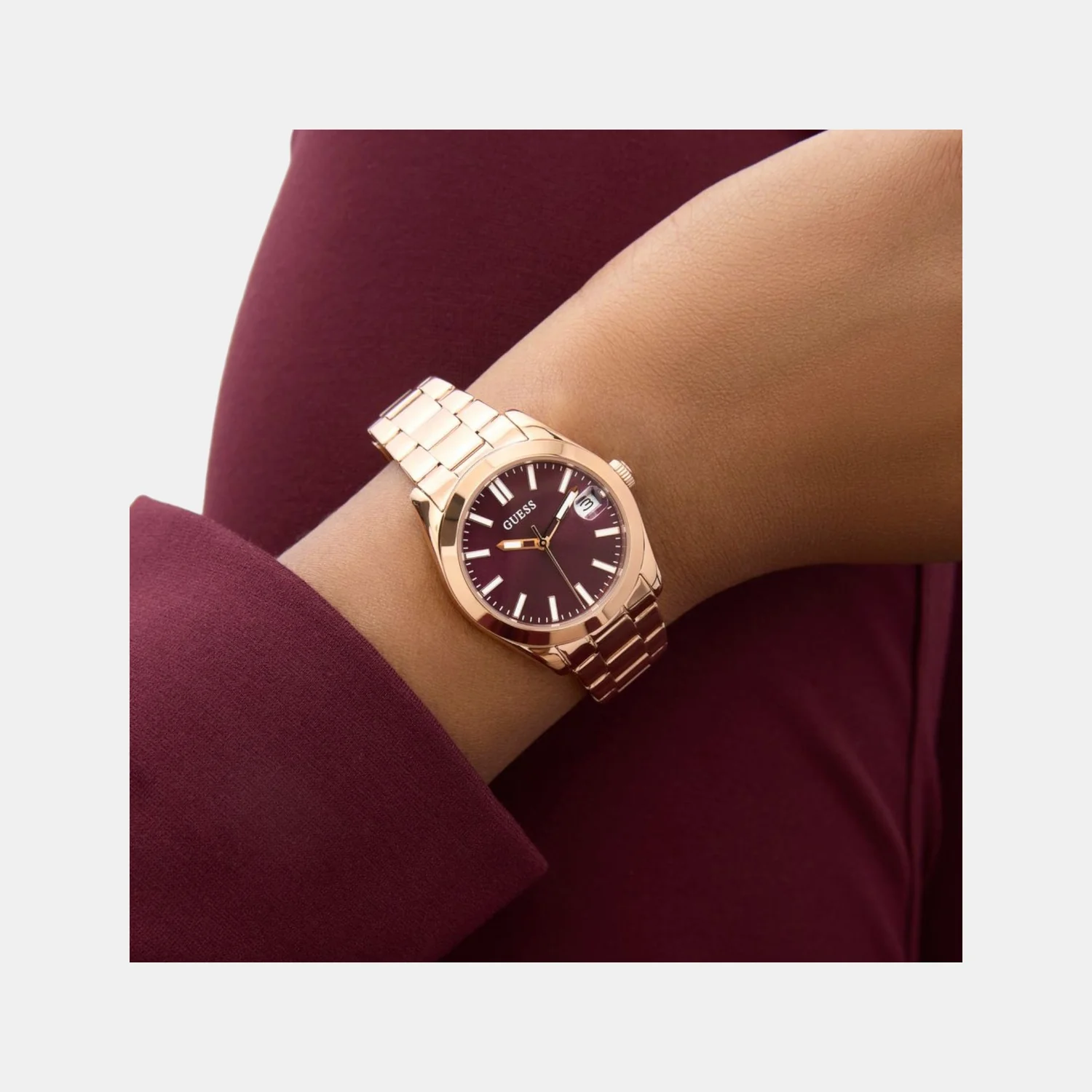 Alice Women Quartz Red Dial Analog Recycled Steel Watch GW0934L5 - Image 5