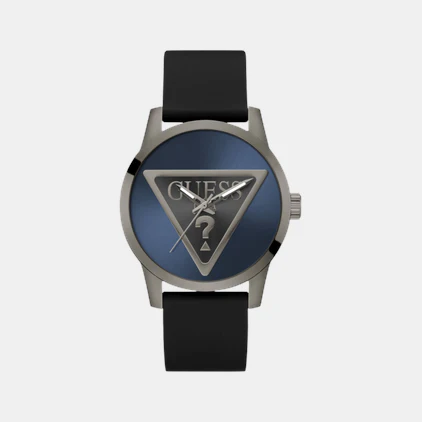 Badge Men Quartz Blue Dial Analog Leather Watch GW0781G5 - Image 2