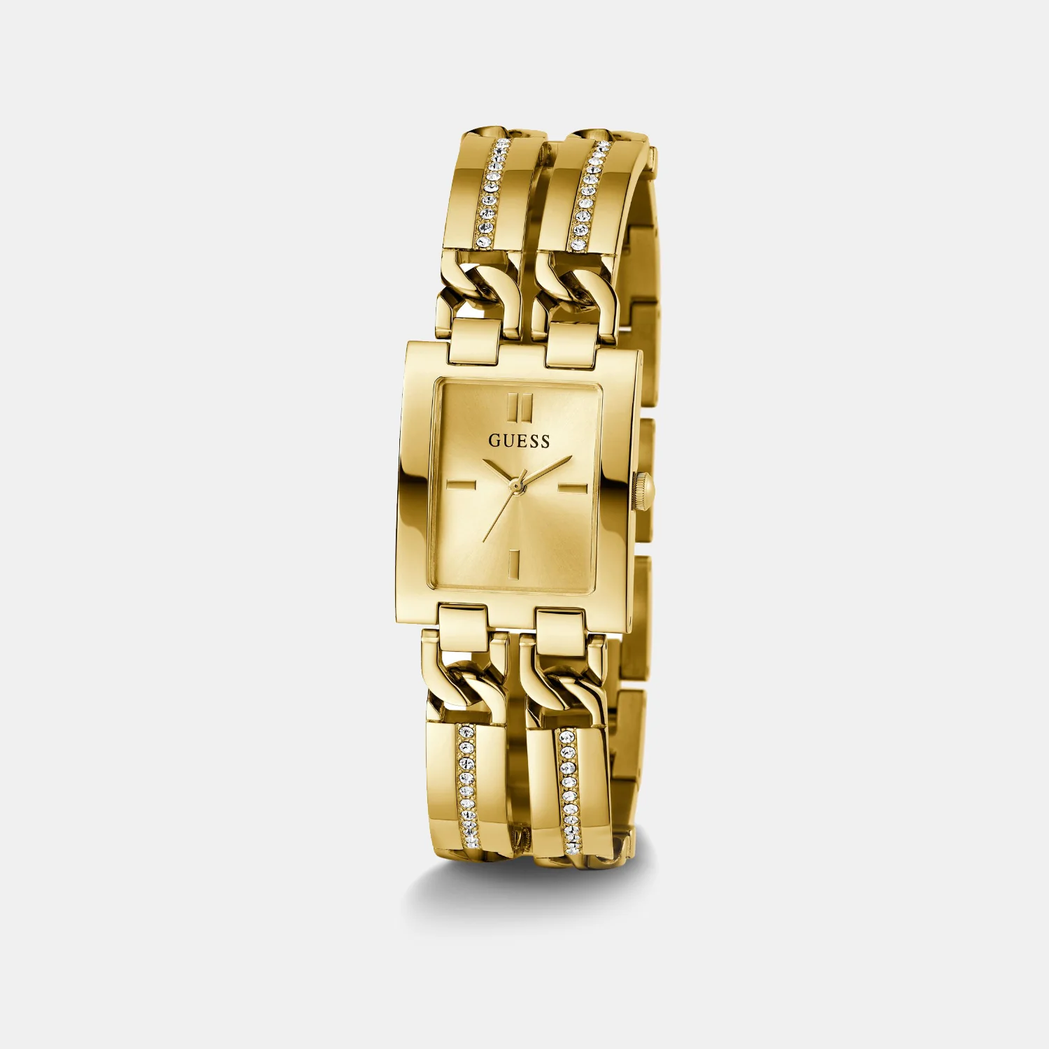 Bejeweled Women Quartz Champagne Dial Analog Stainless Steel Watch GW0668L2 - Image 2