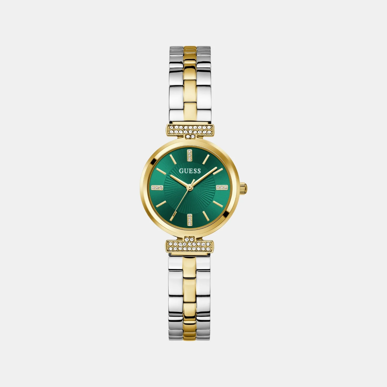 Bejeweled Women Quartz Green Dial Analog Stainless Steel Watch GW0762L6 - Image 2