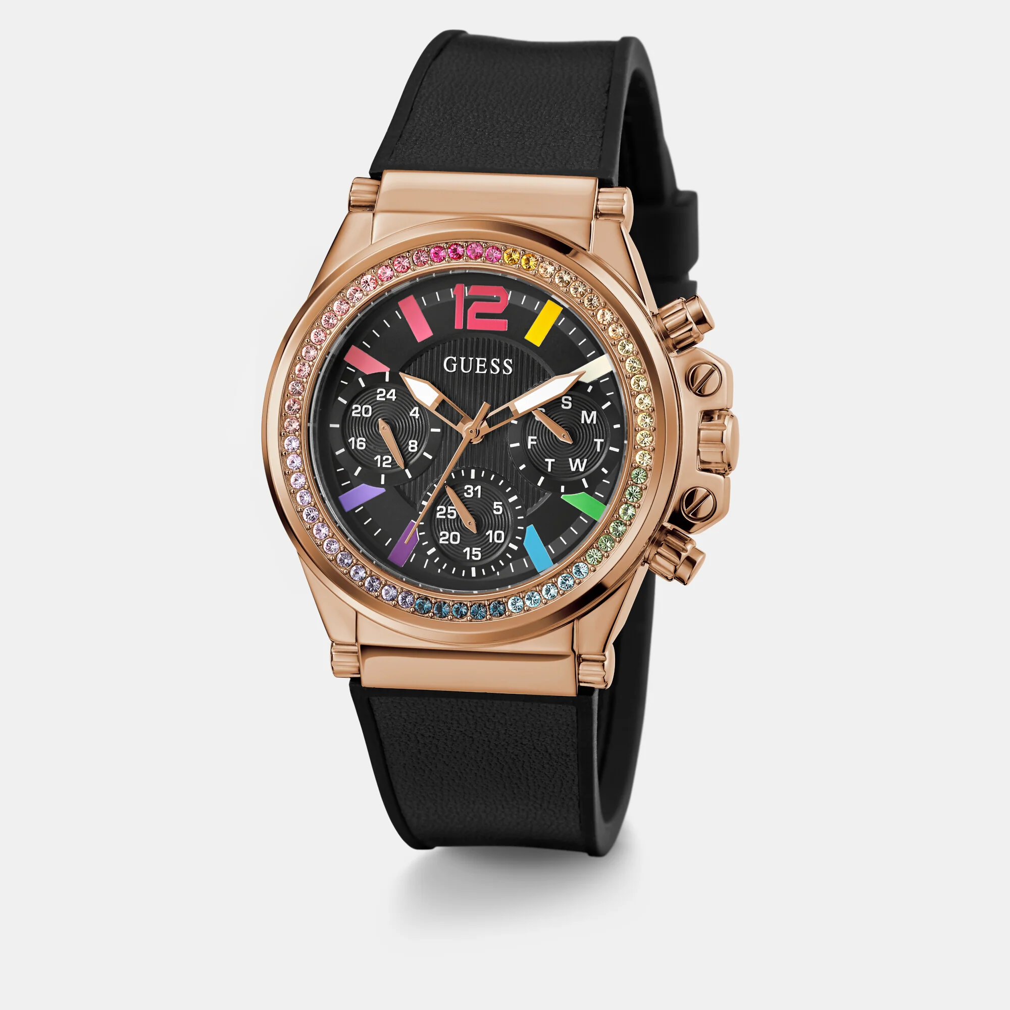 Charisma Women Quartz Black Dial Chronograph Leather Watch GW0562L3 - Image 2