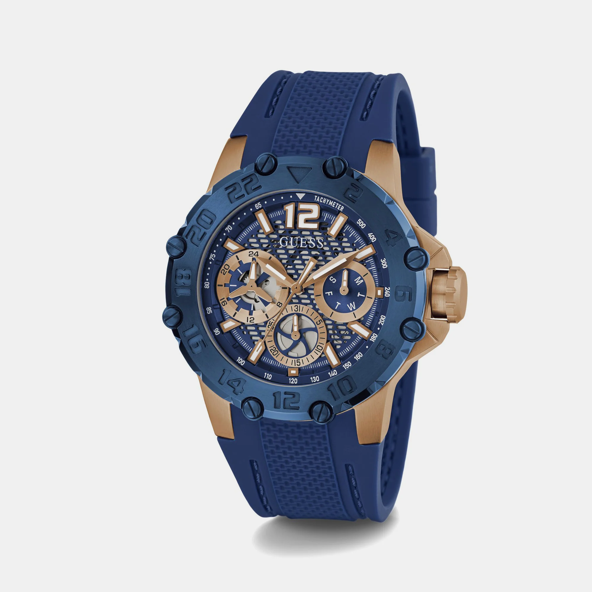 Contender Men Quartz Blue Dial Chronograph Silicone Watch GW0640G3 - Image 4