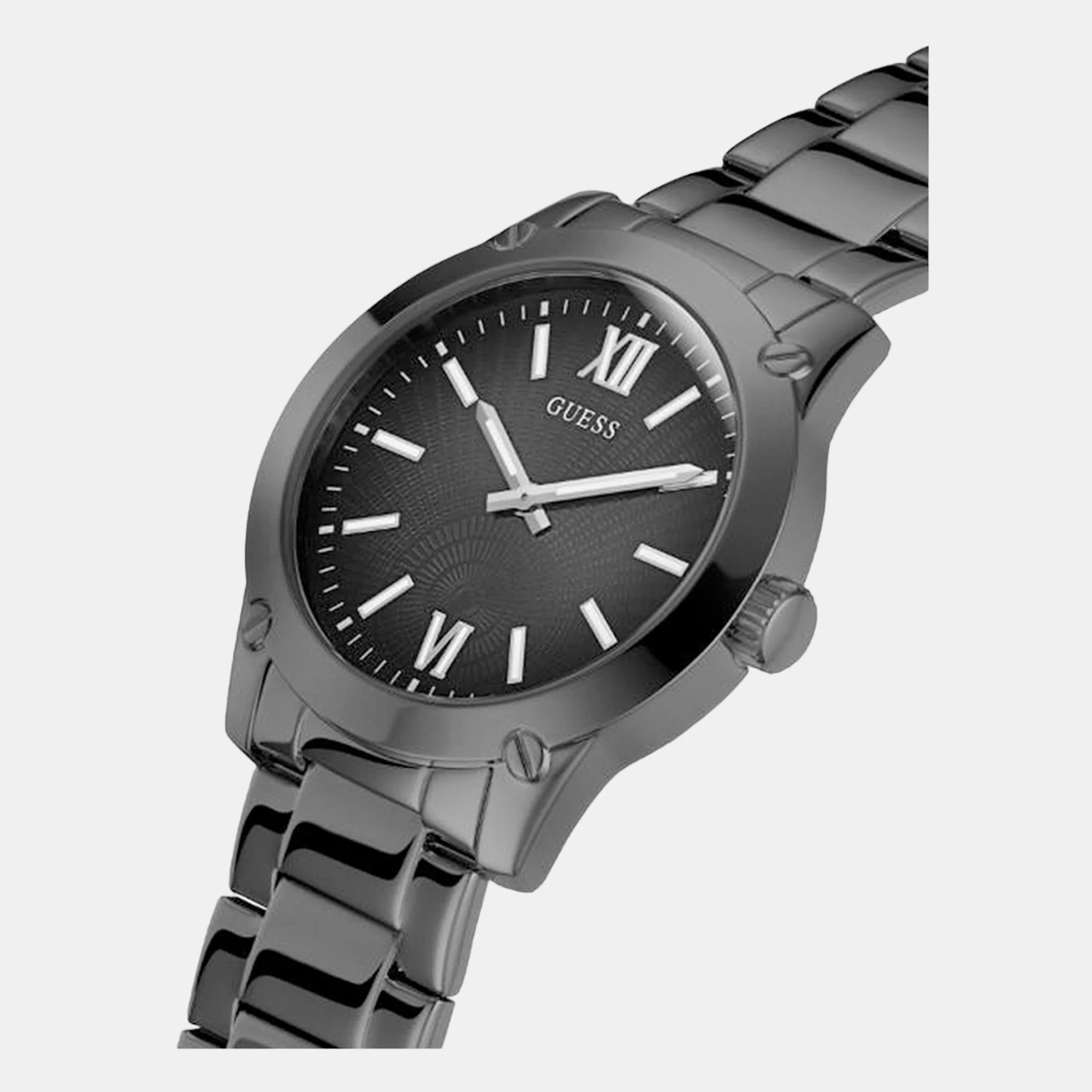Crescent Men Quartz Black Dial Analog Stainless Steel Watch GW0574G3 - Image 5