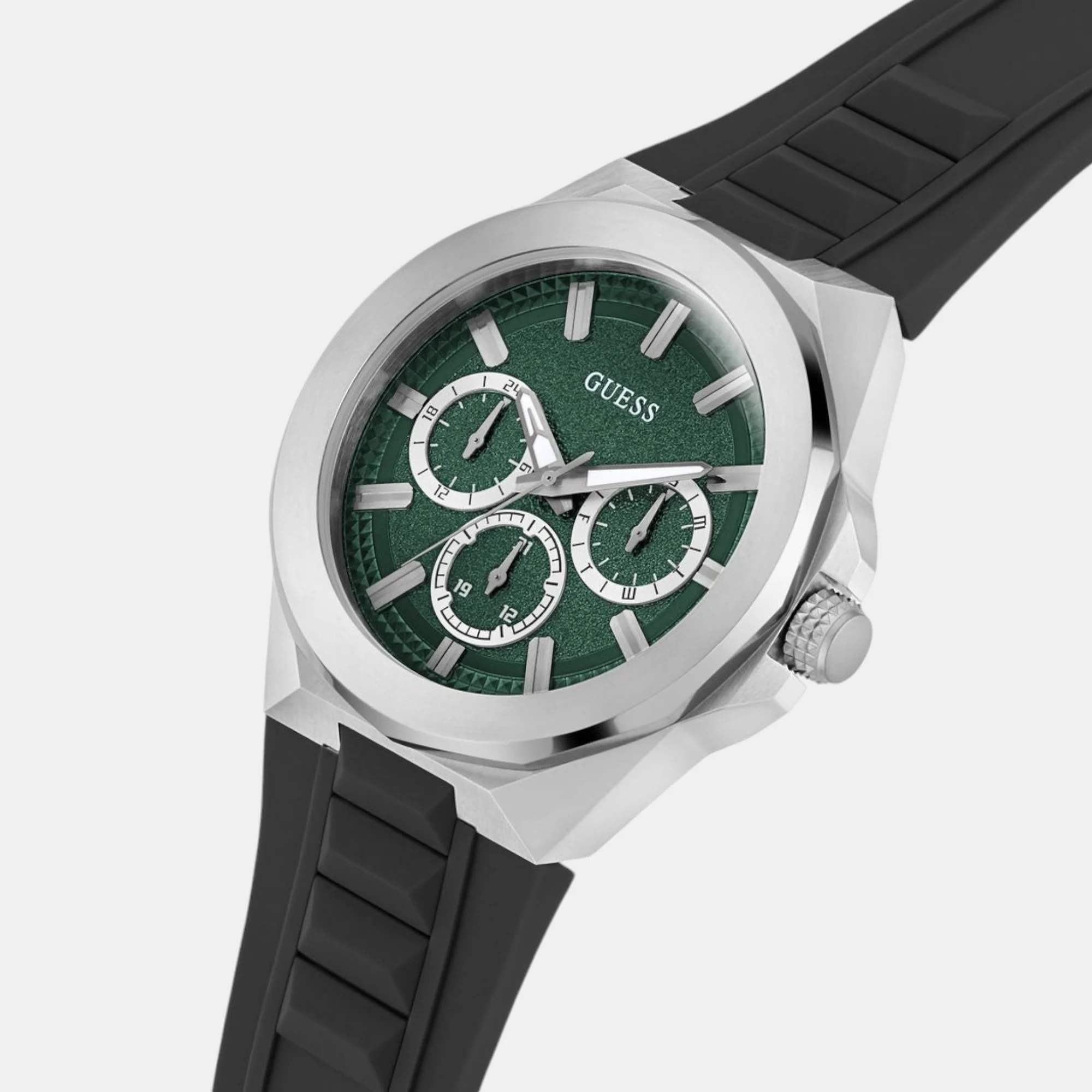 Dashboard Men Quartz Green Dial Multi-Function Silicone Watch GW0799G3 - Image 4