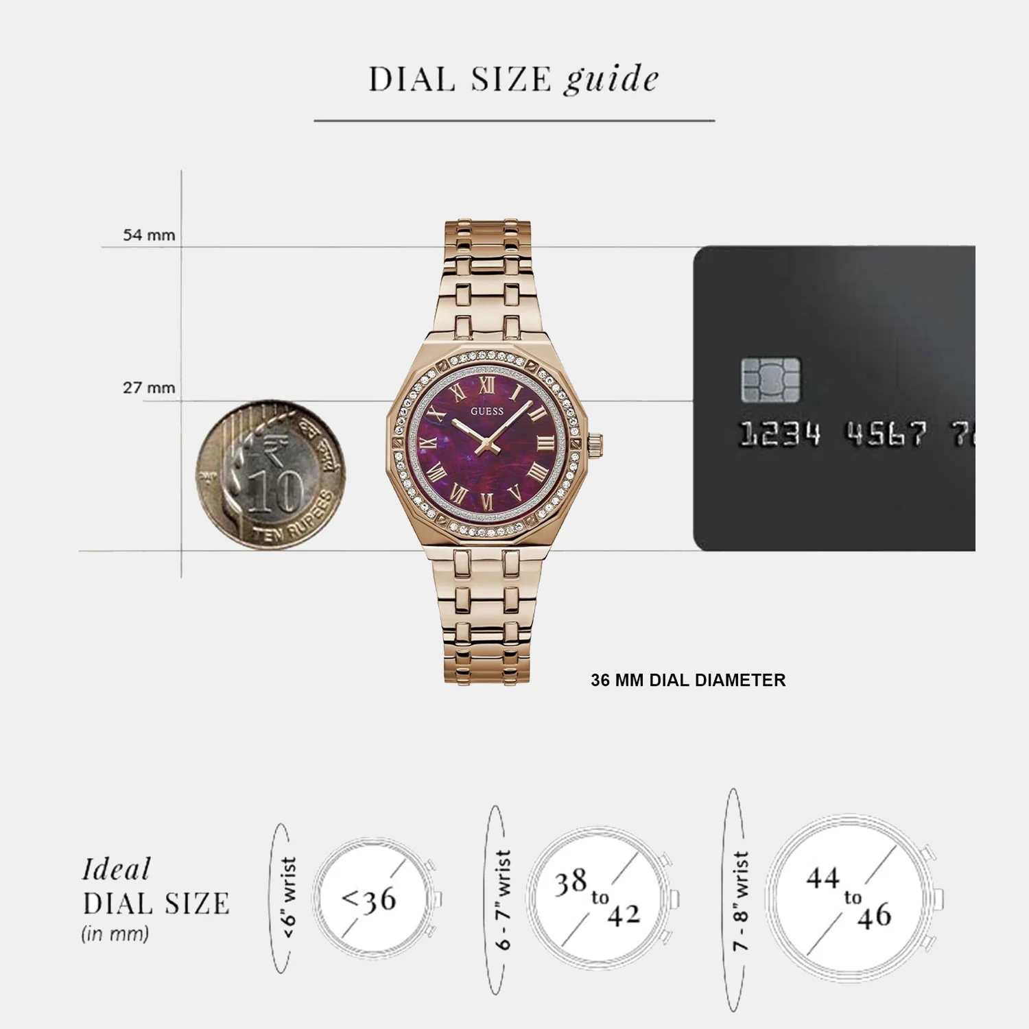 Desire Women Quartz Purple Dial Analog Stainless Steel Watch GW0770L3 - Image 5
