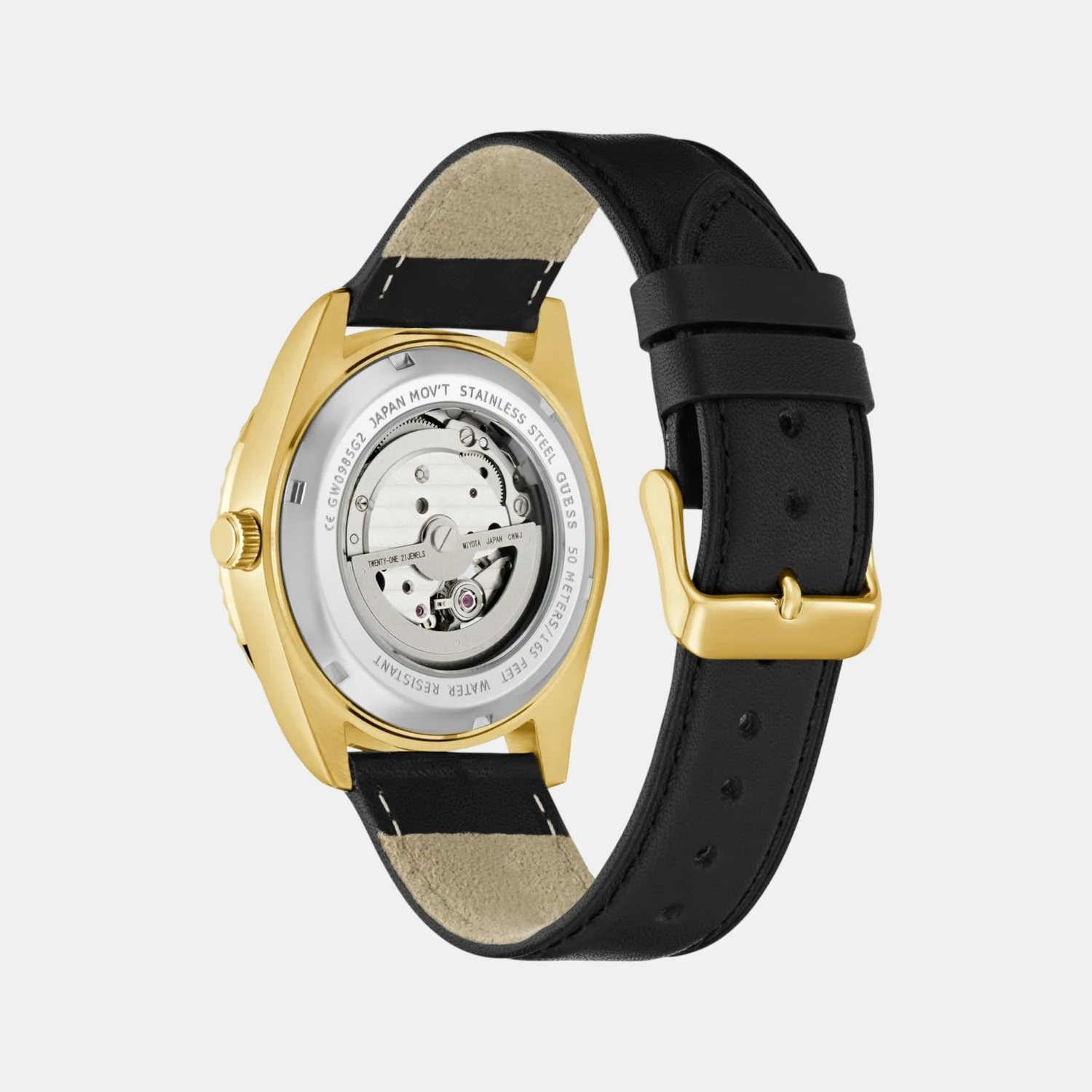 Dress Men Automatic Black Dial Analog Leather Watch GW0985G2 - Image 5