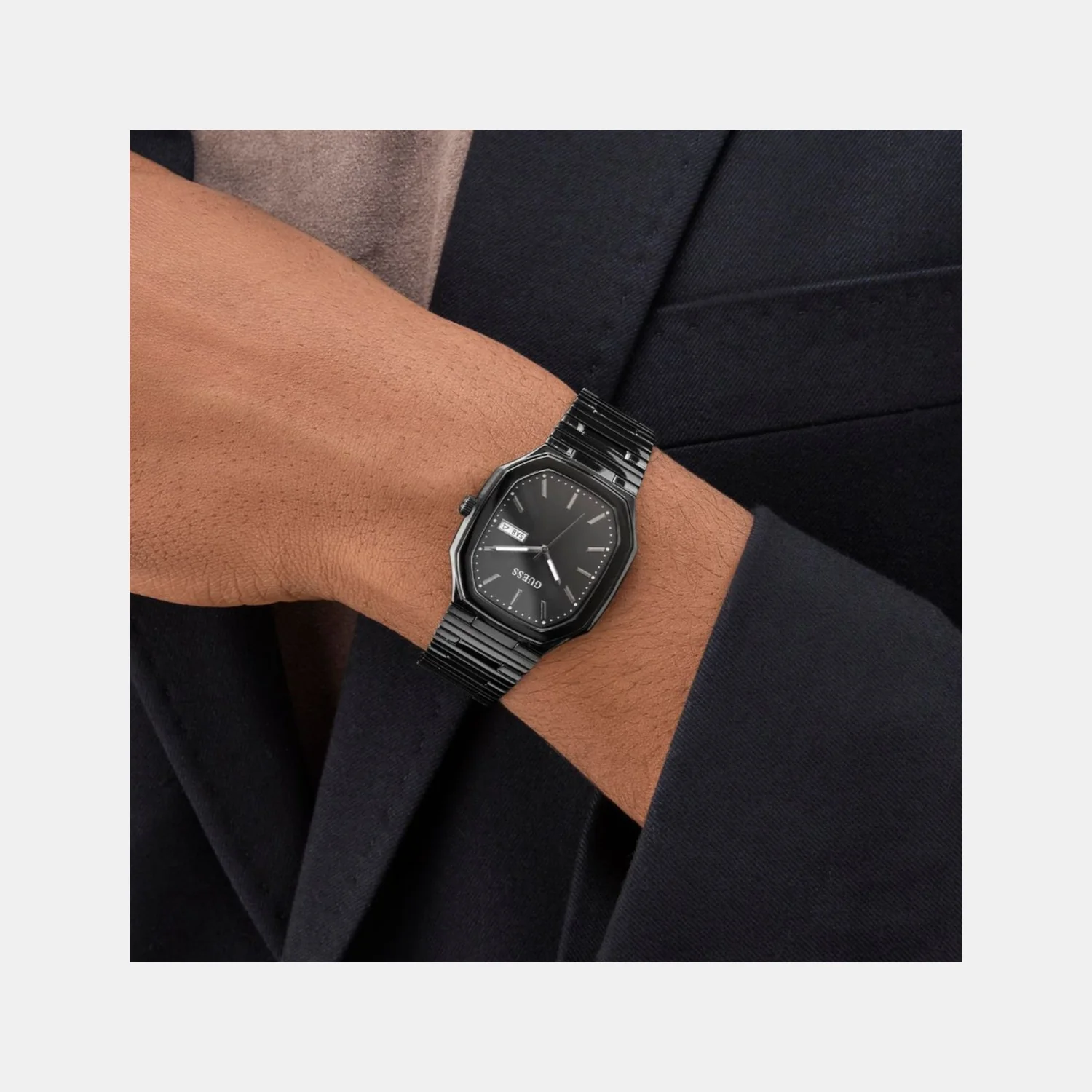 Dress Men Quartz Black Dial Analog Recycled Steel Watch GW0978G4 - Image 6
