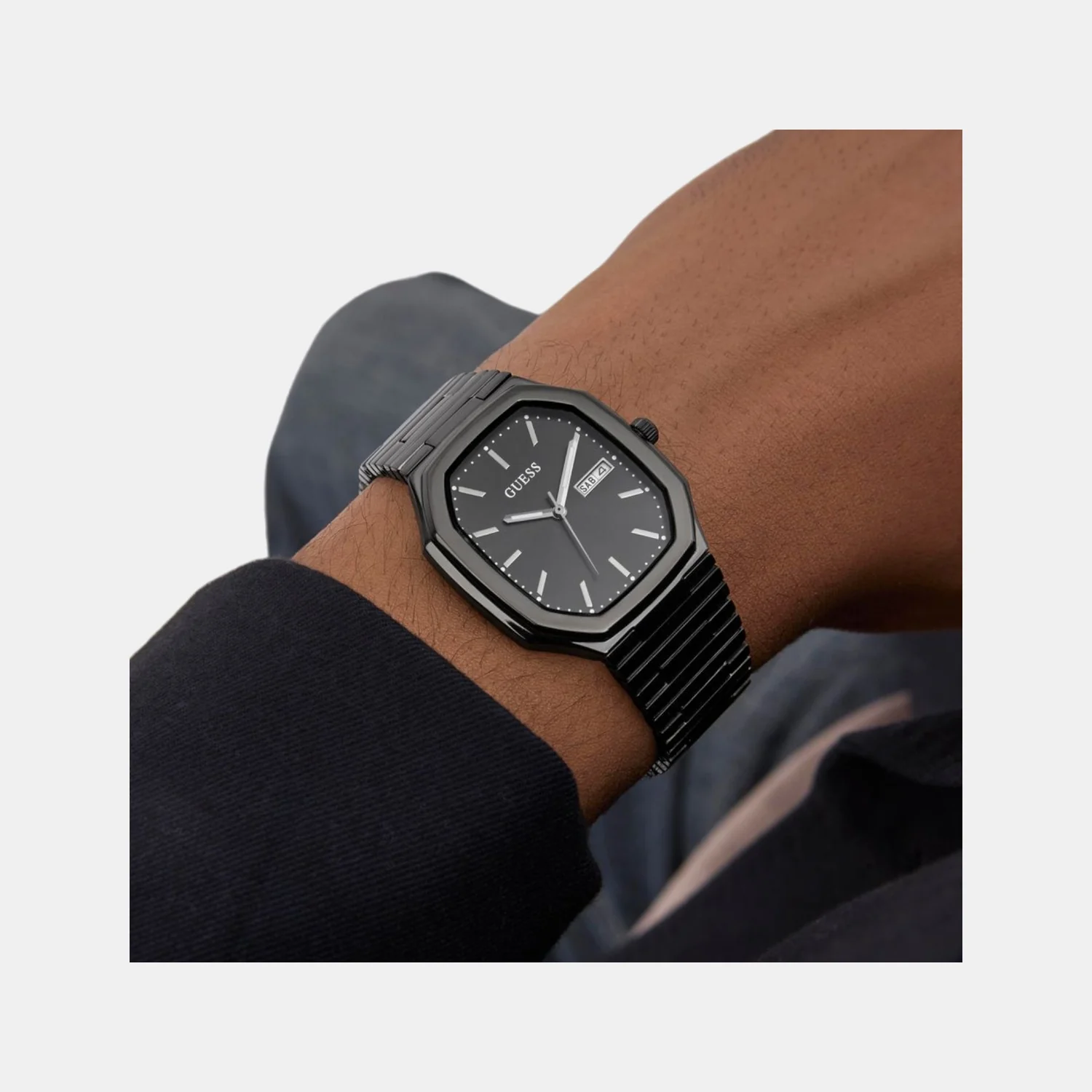 Dress Men Quartz Black Dial Analog Recycled Steel Watch GW0978G4 - Image 7