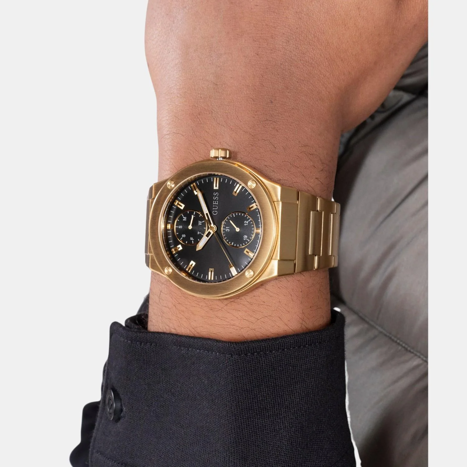 Dress Men Quartz Black Dial Multi-Function Stainless Steel Watch GW0795G4 - Image 7
