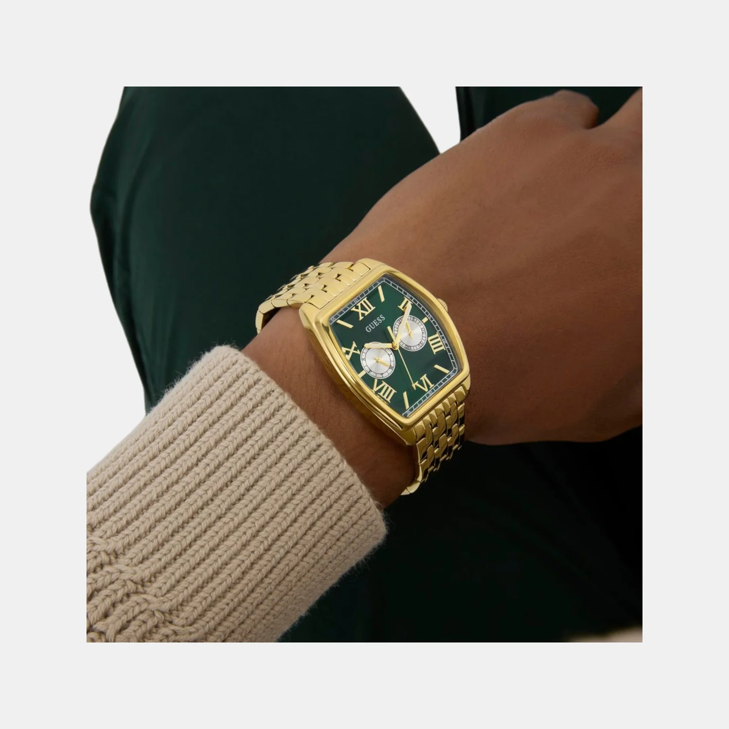 Dress Men Quartz Green Dial Multi-Function Recycled Steel Watch GW0975G2 - Image 7