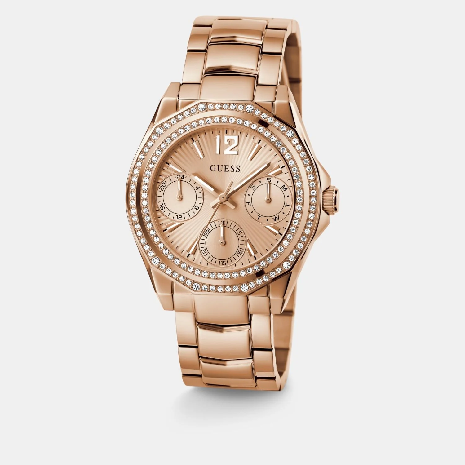 Dress Women Quartz Rose Gold Dial Multi-Function Stainless Steel Watch GW0685L3 - Image 3
