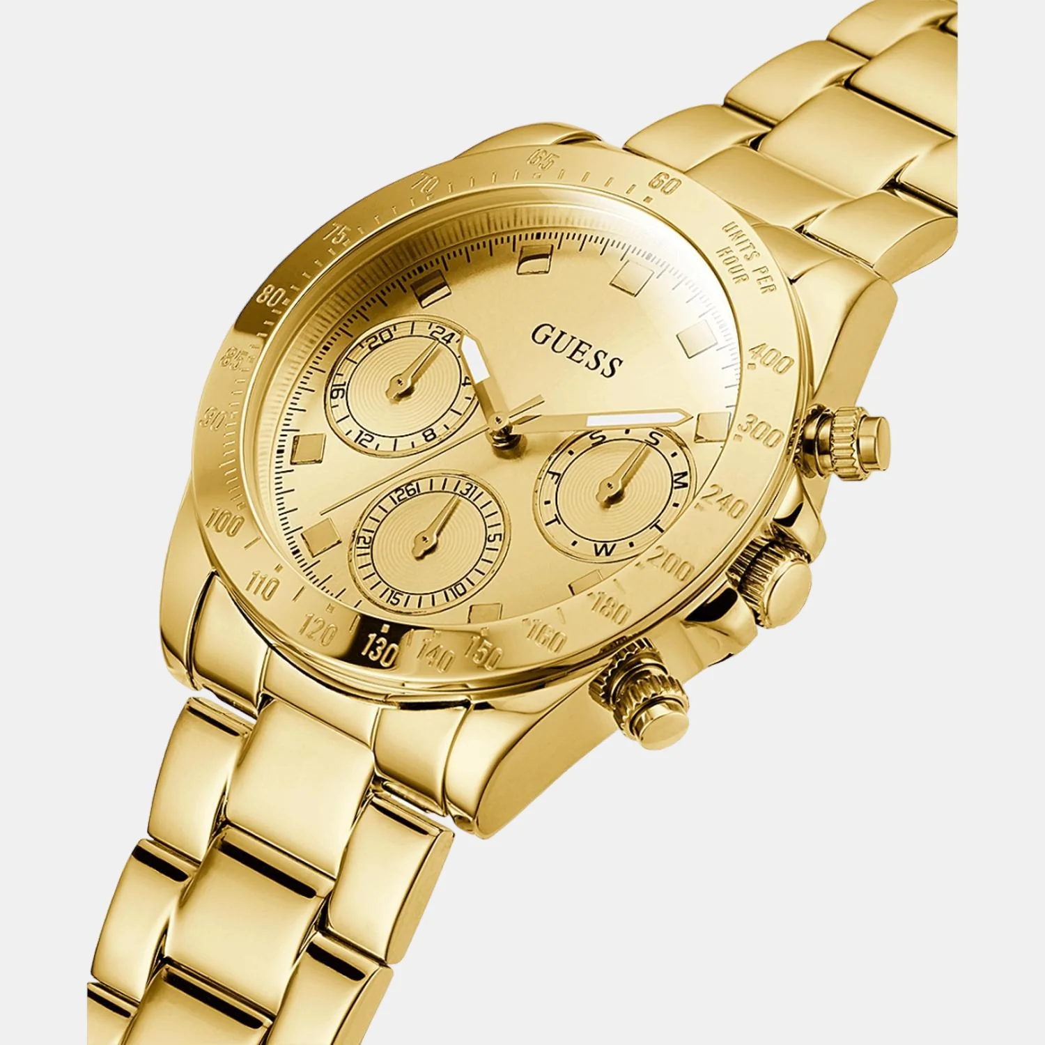 Eclipse Women Quartz Gold Dial Chronograph Stainless Steel Watch GW0314L2 - Image 2