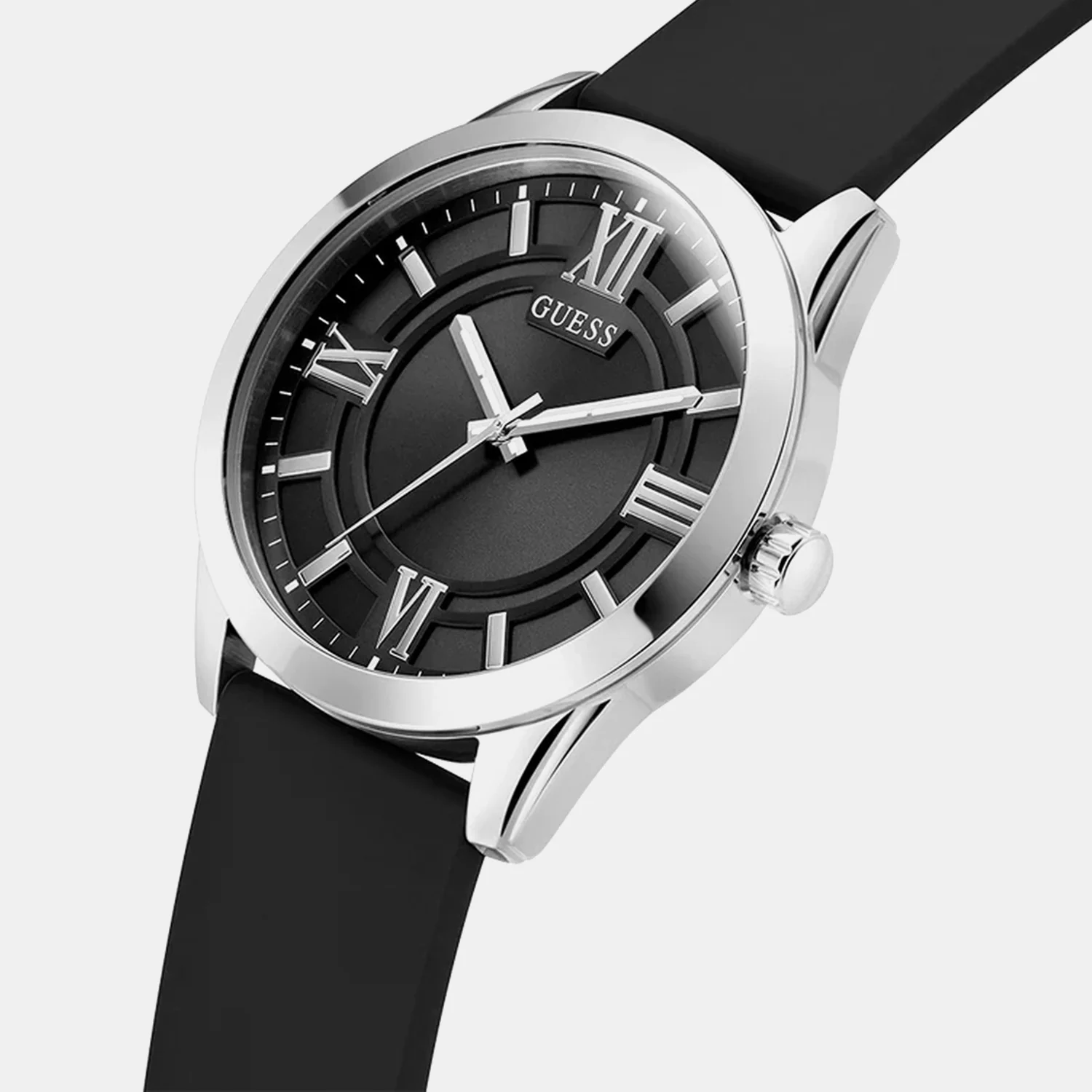 Guess Dress Men Quartz Black Dial Analog Silicone Watch GW0894G1 - Image 2