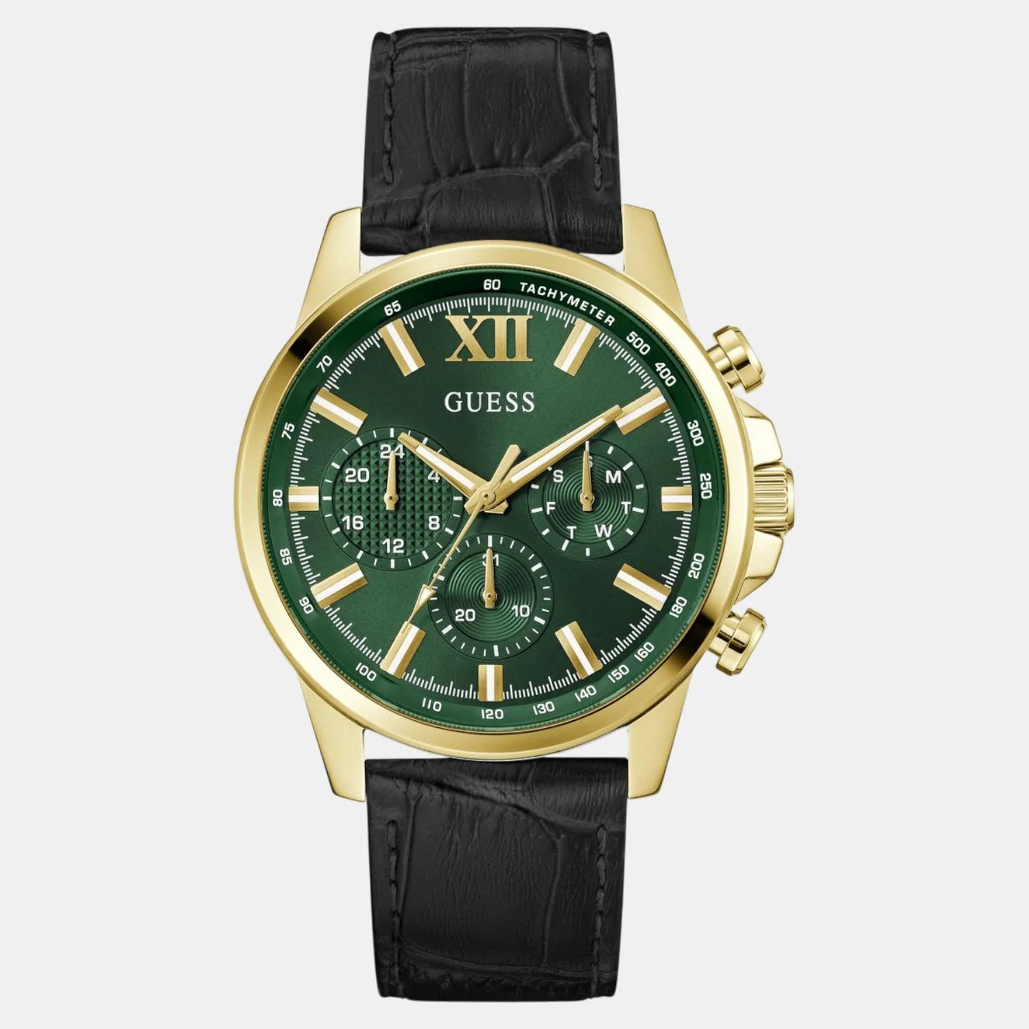 Guess Dress Men Quartz Green Dial Chronograph Leather Watch GW0901G4 - Image 3