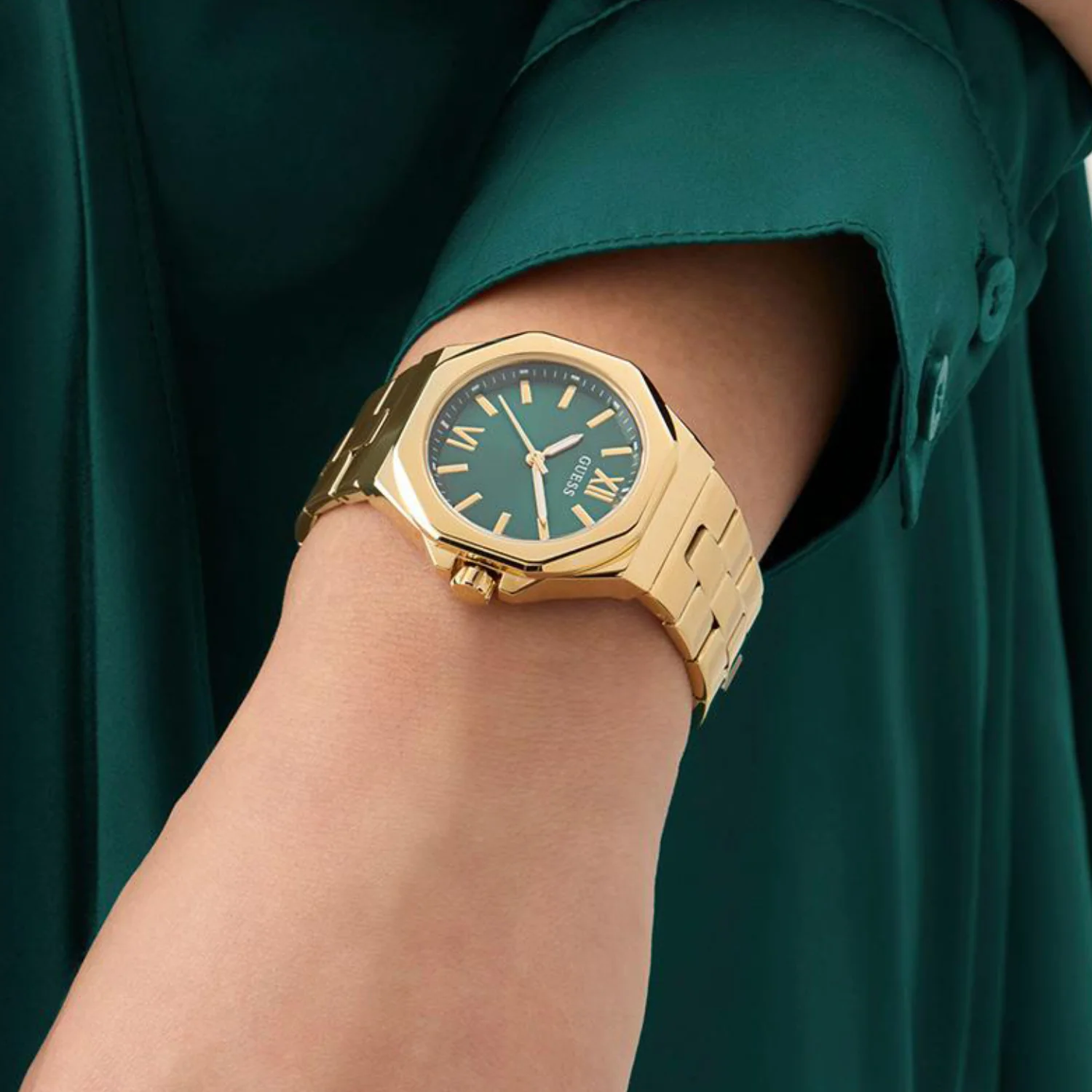 Guess Dress Women Quartz Green Dial Analog Stainless Steel Watch GW0873L2 - Image 5