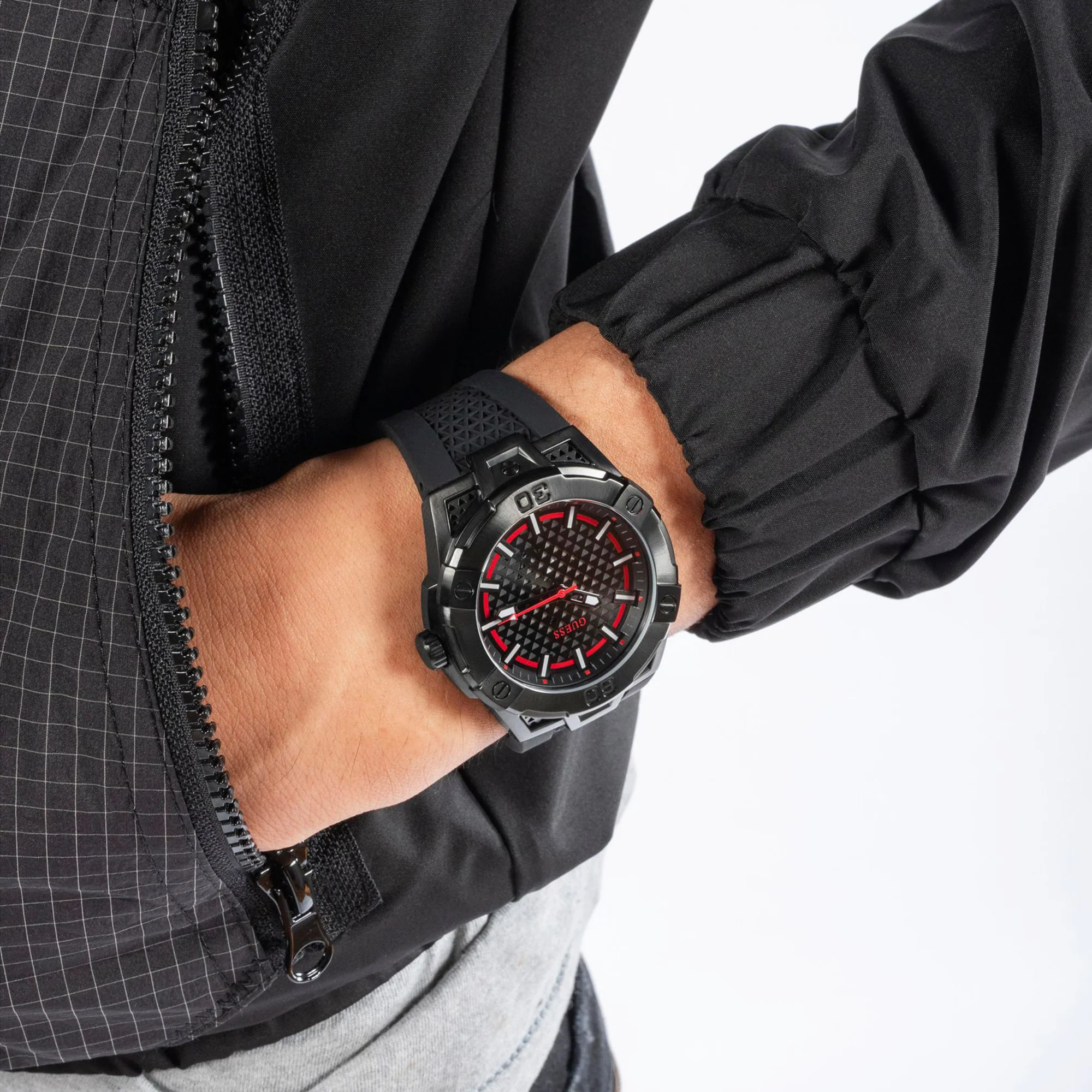 Guess Sport Men Quartz Black Dial Analog Silicone Watch GW0712G1 - Image 5