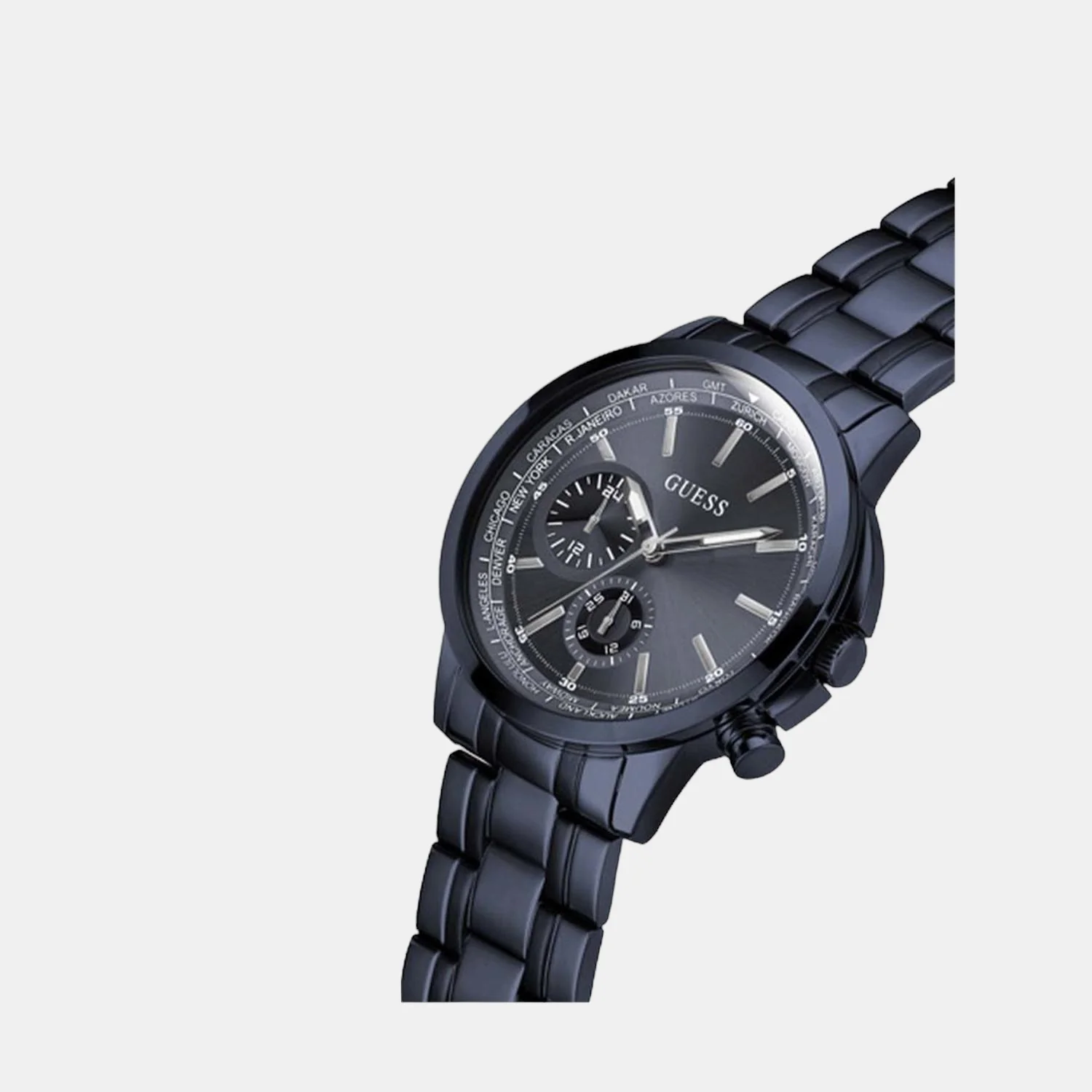 Guess Sport Men Quartz Blue Dial Chronograph Stainless Steel Watch GW0490G4 - Image 3