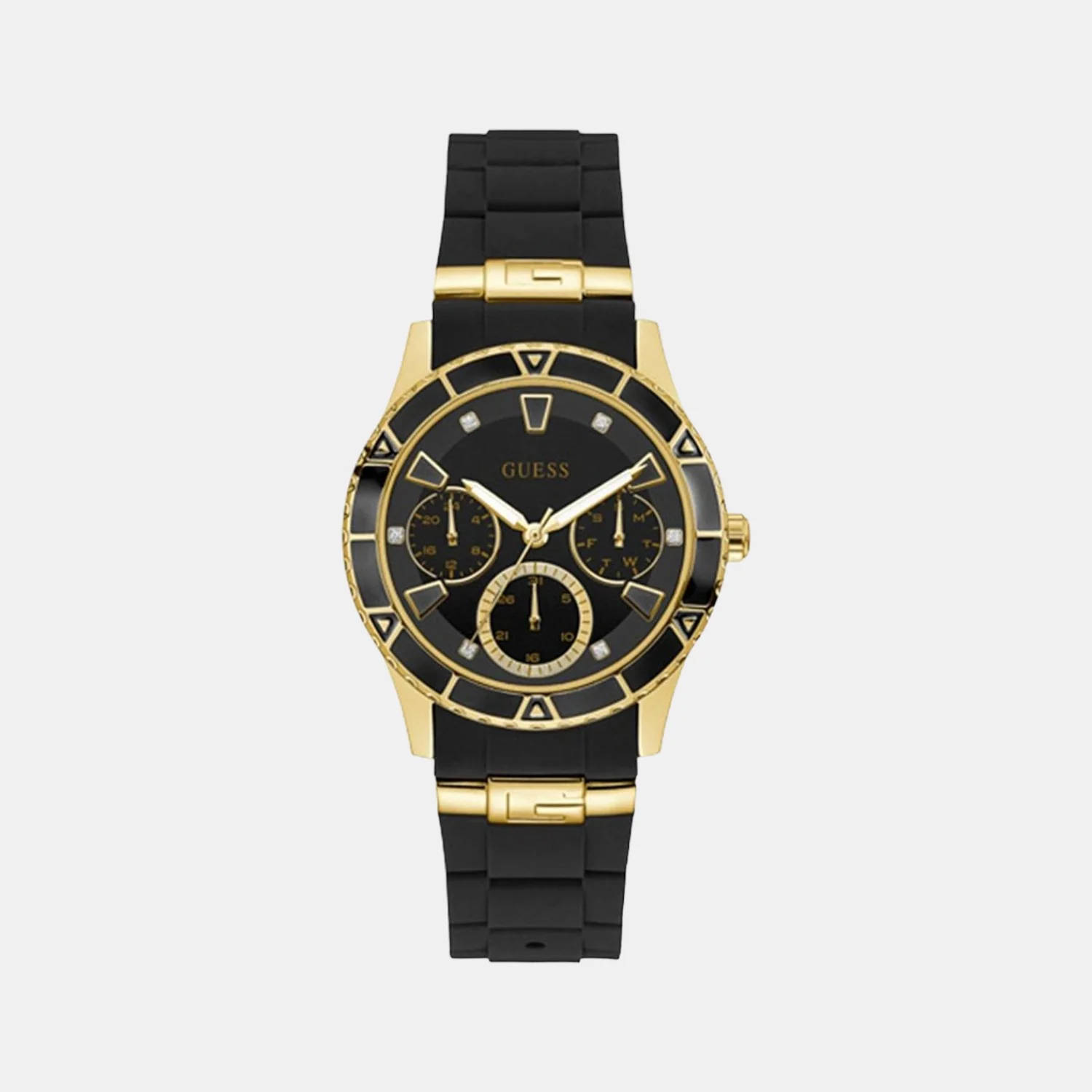 Guess Sport Women Quartz Black Dial Chronograph Silicone Watch W1157L1