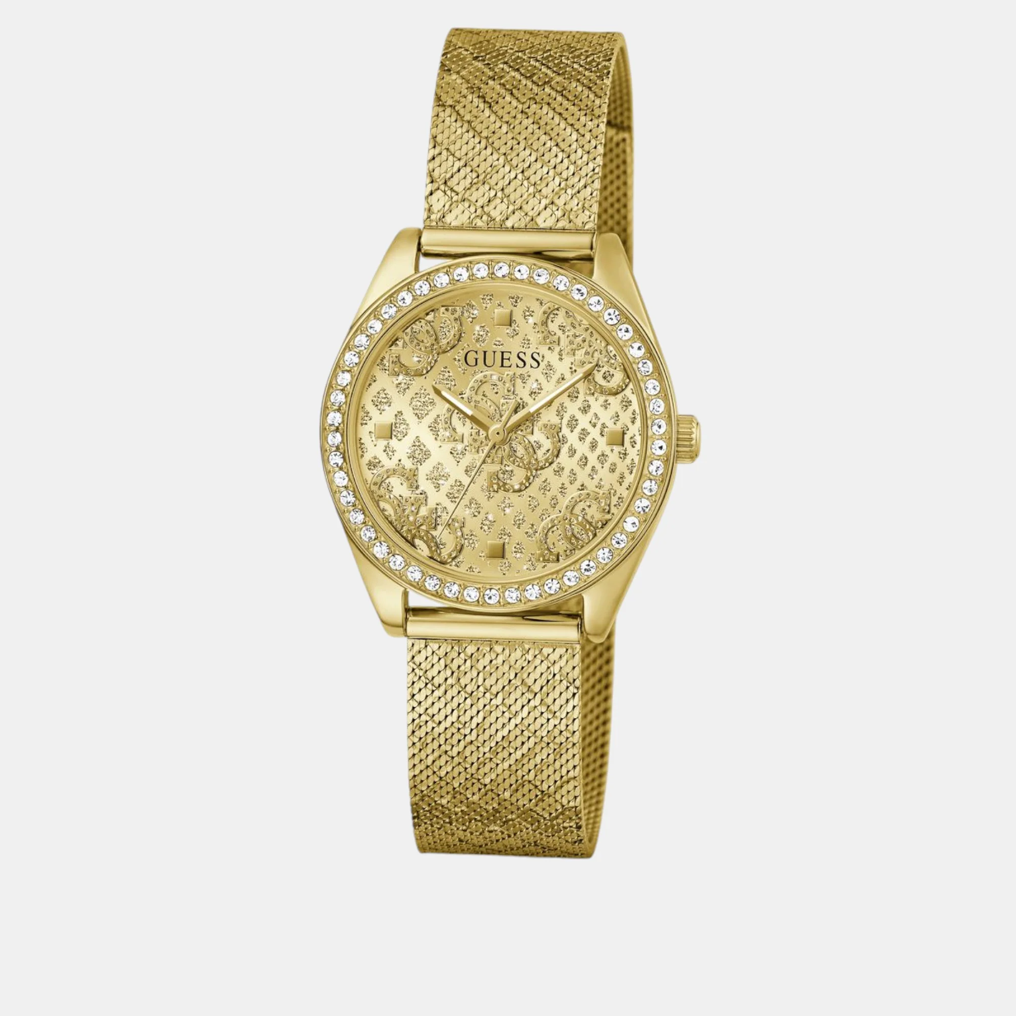 Guess Trend Women Quartz Champagne Dial Analog Mesh Watch GW0748L2 - Image 3