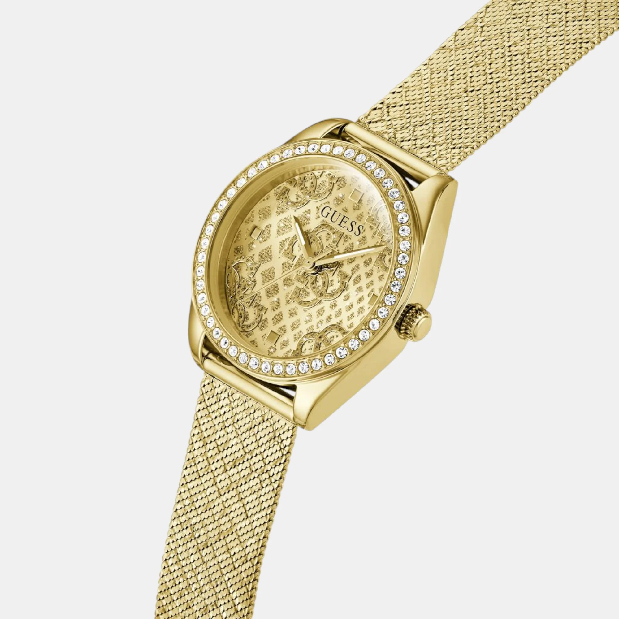 Guess Trend Women Quartz Champagne Dial Analog Mesh Watch GW0748L2 - Image 4