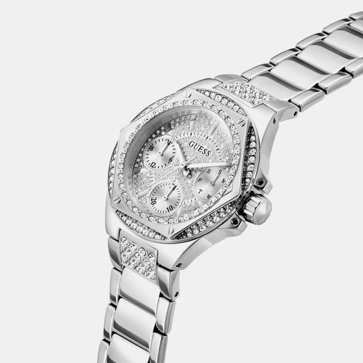 Guess Trend Women Quartz Silver Dial Multi-Function Stainless Steel Watch GW0878L1 - Image 3