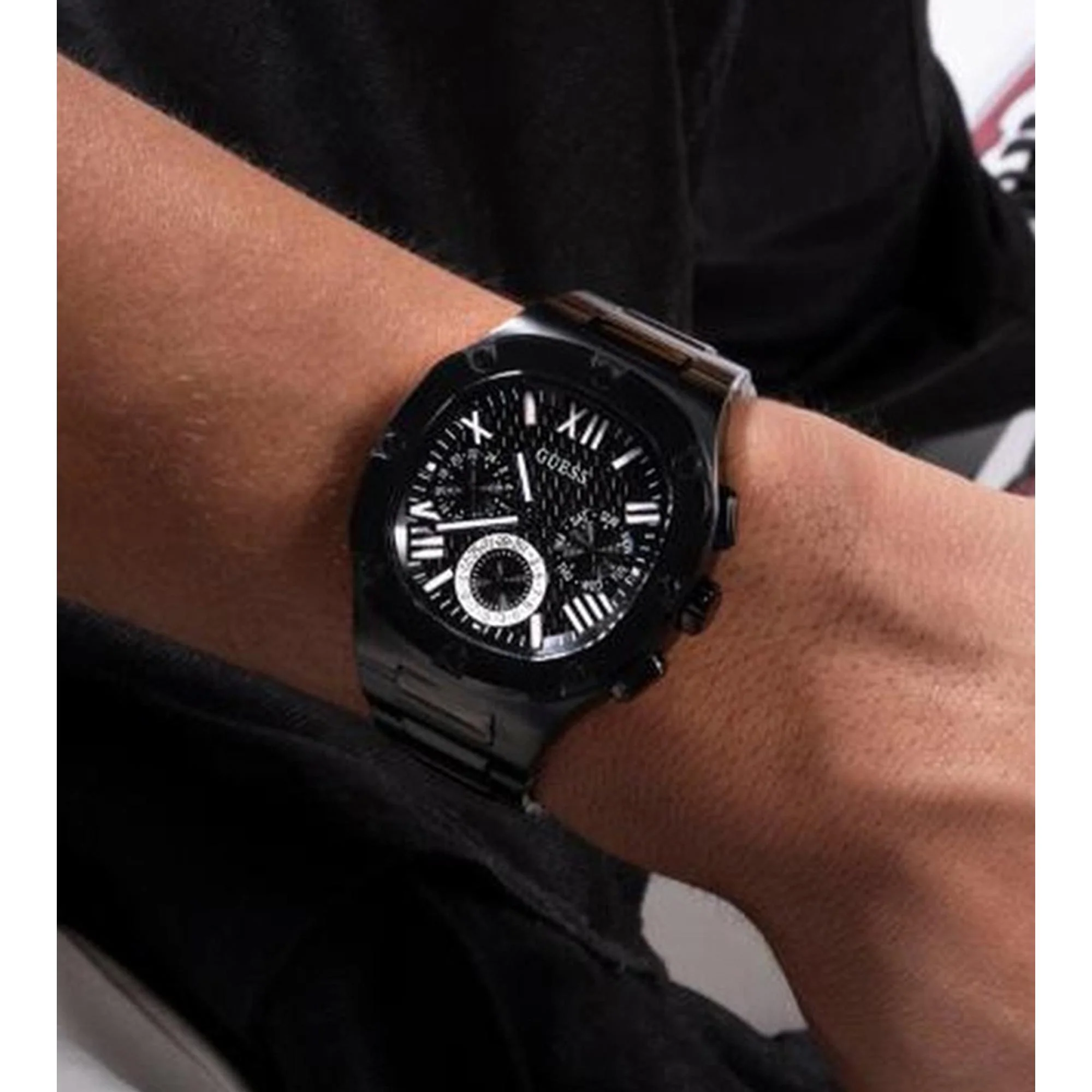 Headline Men Quartz Black Dial Chronograph Stainless Steel Watch GW0572G3 - Image 5