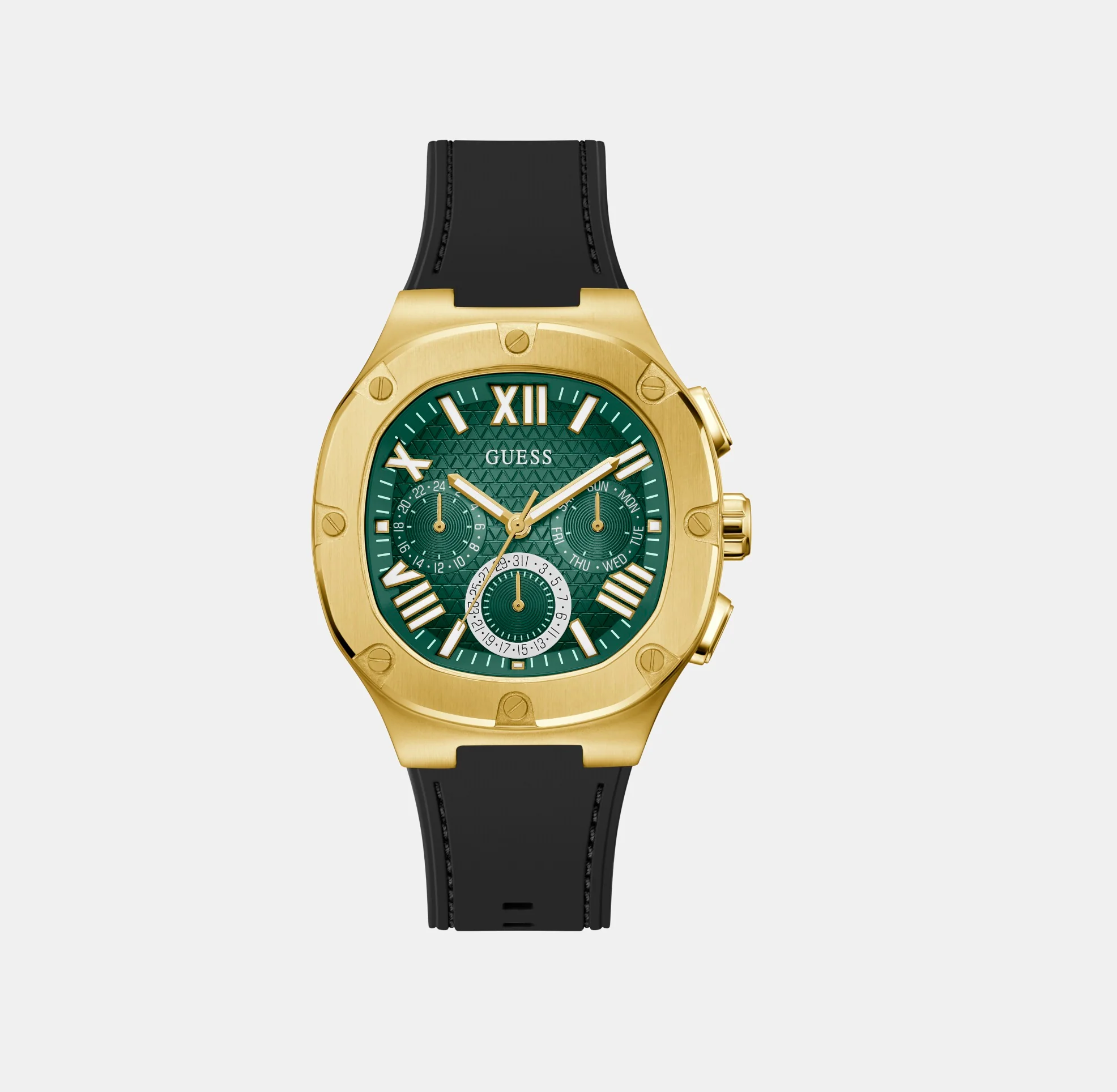 Headline Men Quartz Green Dial Chronograph Silicone Watch GW0571G3 - Image 2