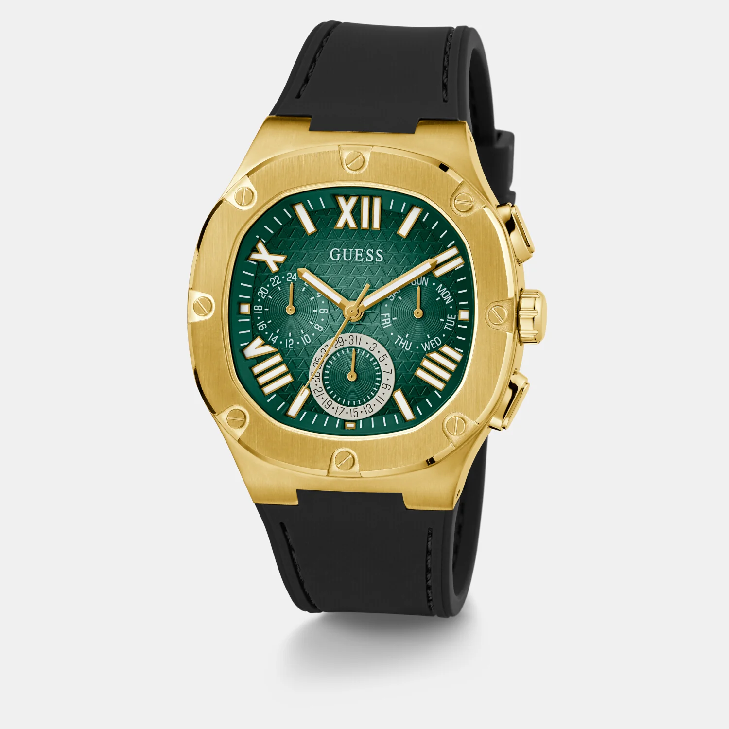 Headline Men Quartz Green Dial Chronograph Silicone Watch GW0571G3 - Image 6