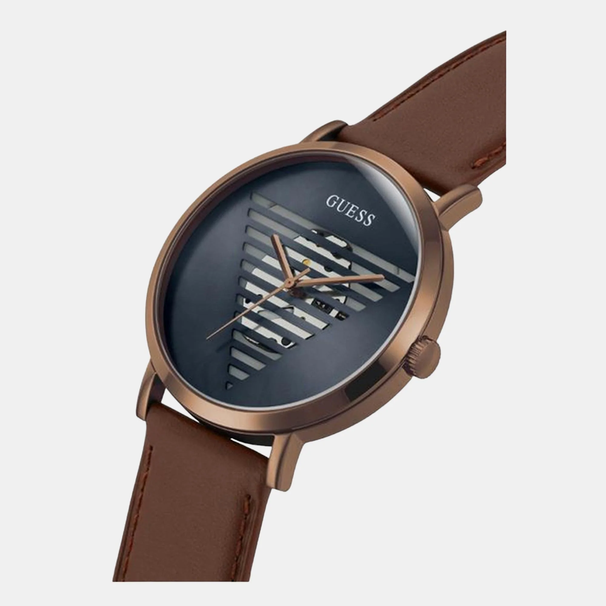 Idol Men Quartz Blue Dial Analog Leather Watch GW0503G4 - Image 5