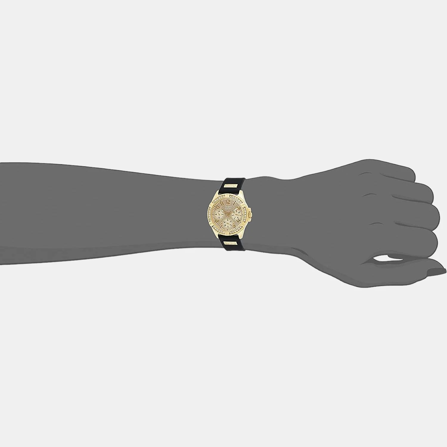 Lady Frontier Women Quartz Gold Dial Chronograph Silicone Watch W1160L1 - Image 4
