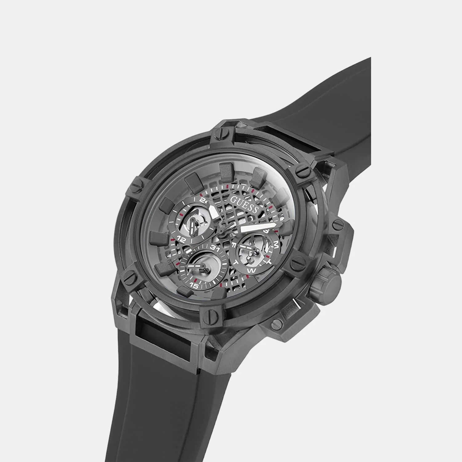 Matrix Round Men Quartz Grey Dial Chronograph Silicone Watch GW0423G3 - Image 4