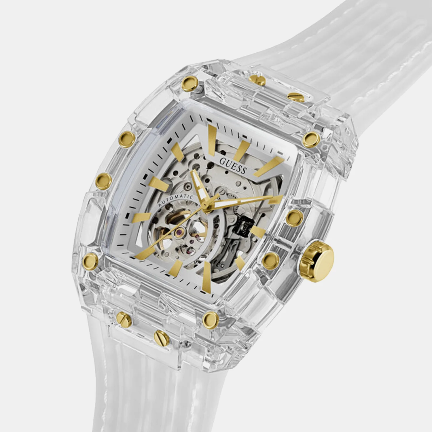 Men Automatic Transparent Dial Analog Silicone Watch GW1073G2 - Image 2