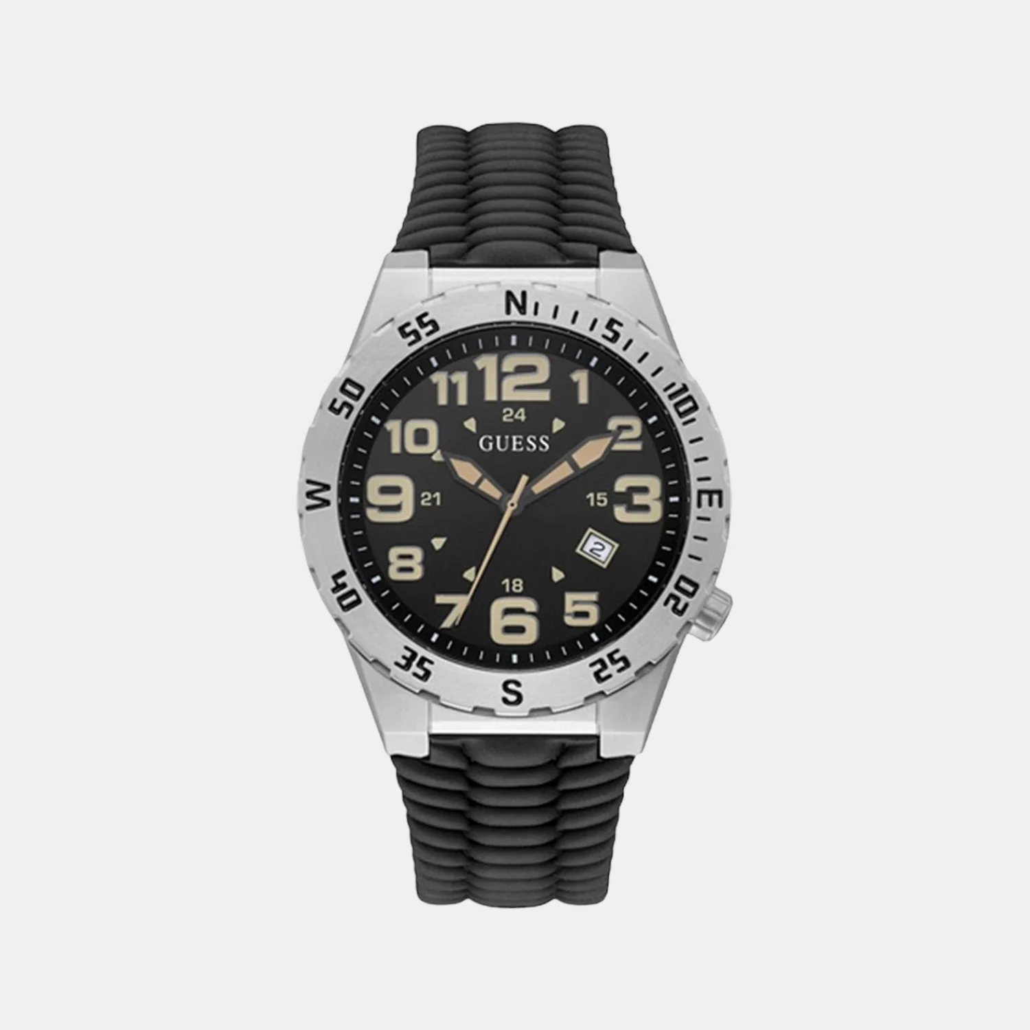 Men Quartz Black Dial Analog Silicone Watch GW0322G1