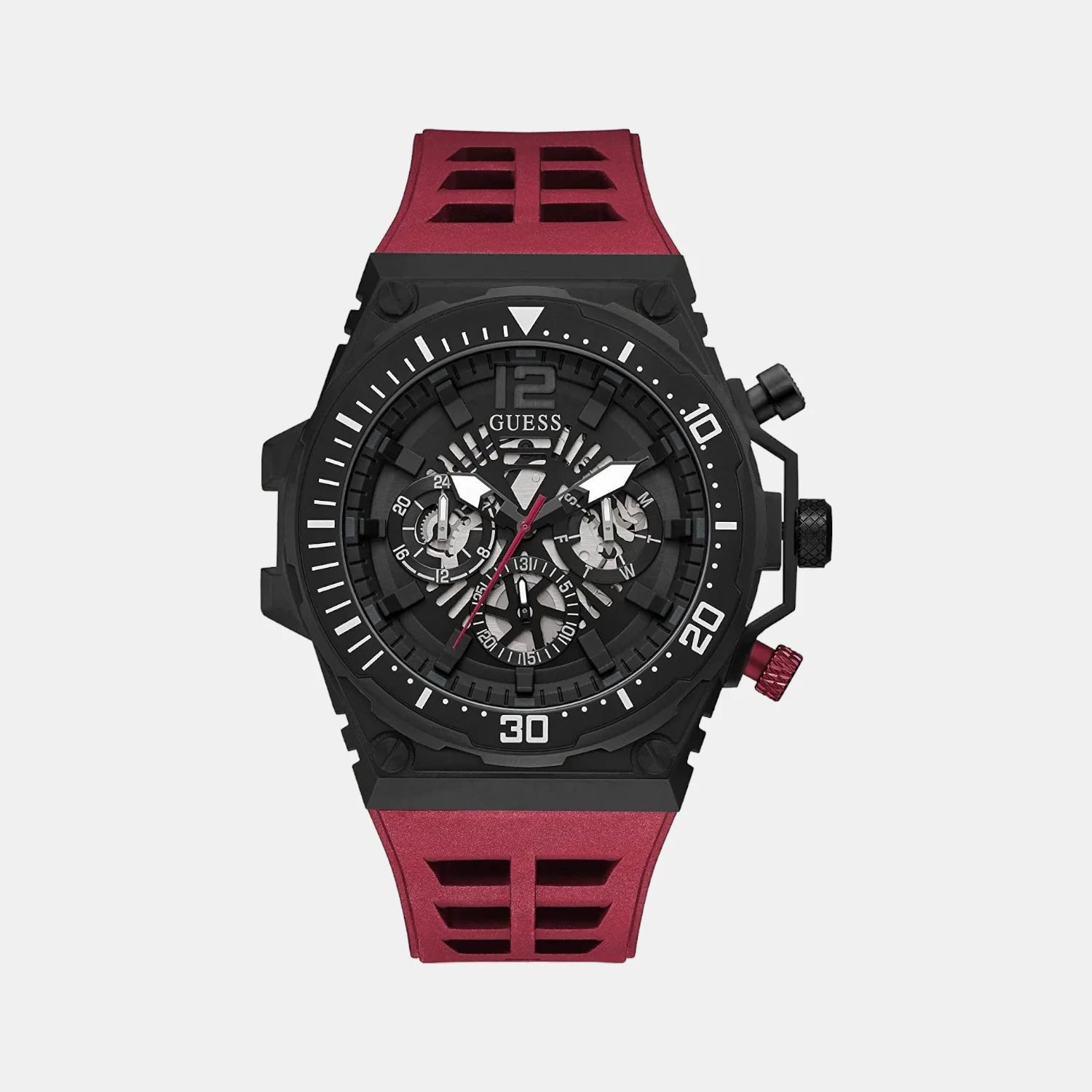 Men Quartz Black Dial Analog Silicone Watch GW0325G3