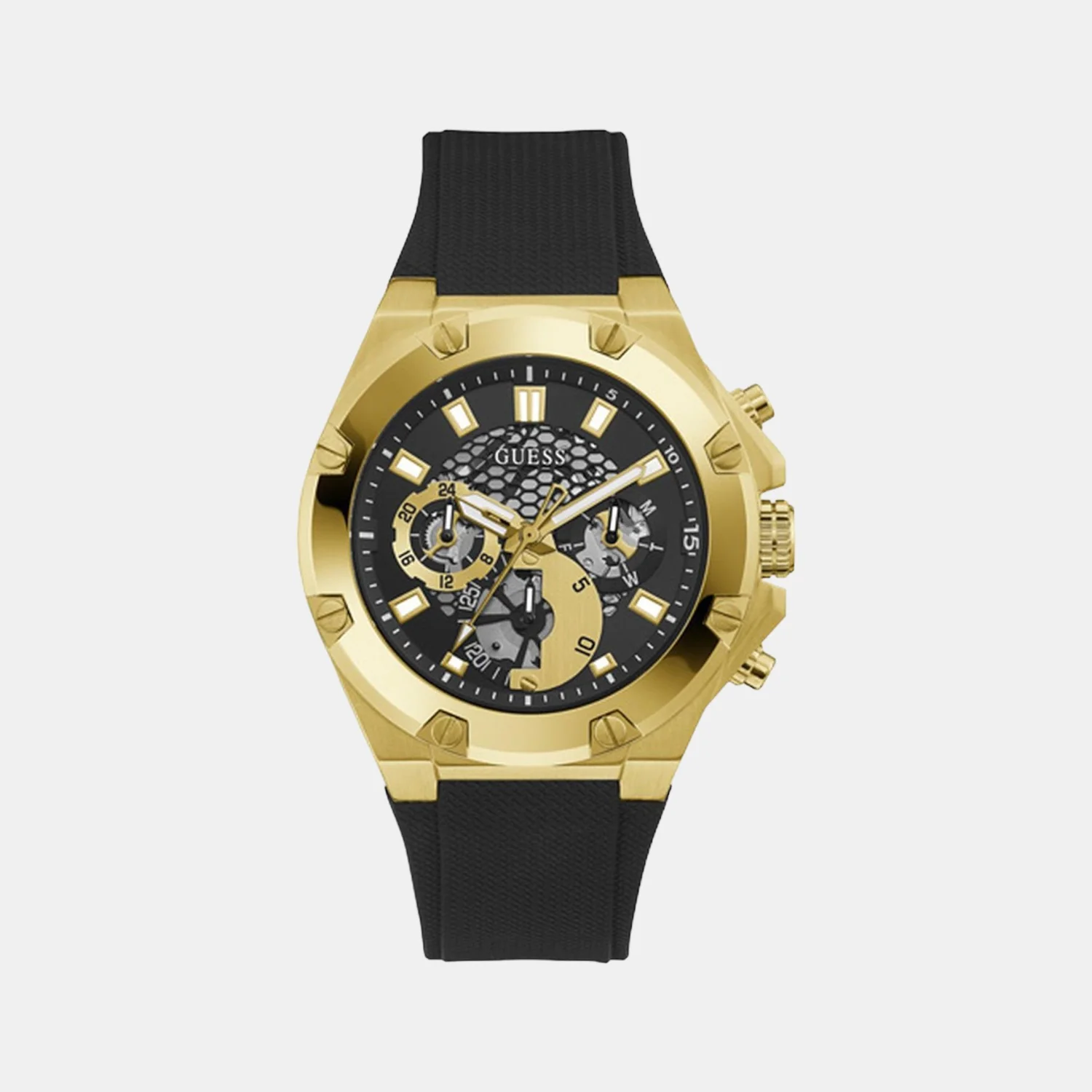 Men Quartz Black Dial Analog Silicone Watch GW0334G2